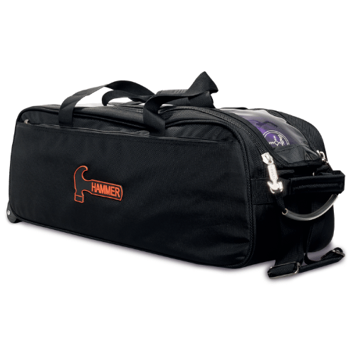 Premium Slim Triple Tote Black Bowling Bag - Durable & Stylish for League Play, Practice & Travel | Perfect for Bowling Enthusiasts & Professionals