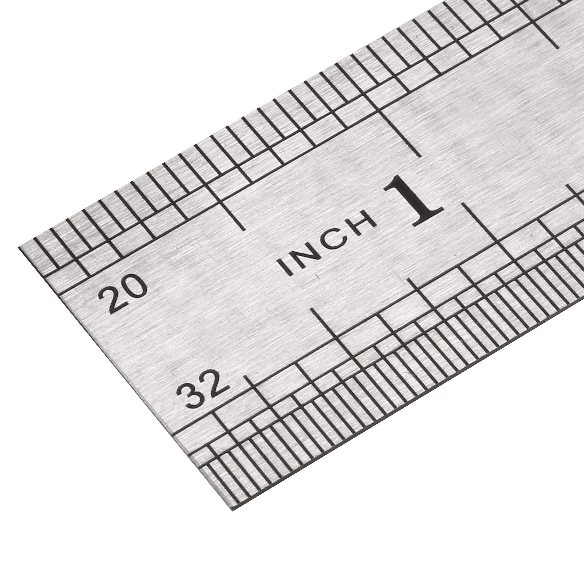 Premium 8 Inch (20cm) Metal Straight Edge Ruler - Silver Tone Measuring Tool for Office, School & Craft Projects | Durable Stainless Steel Ruler for Drawing, Engineering & DIY Projects