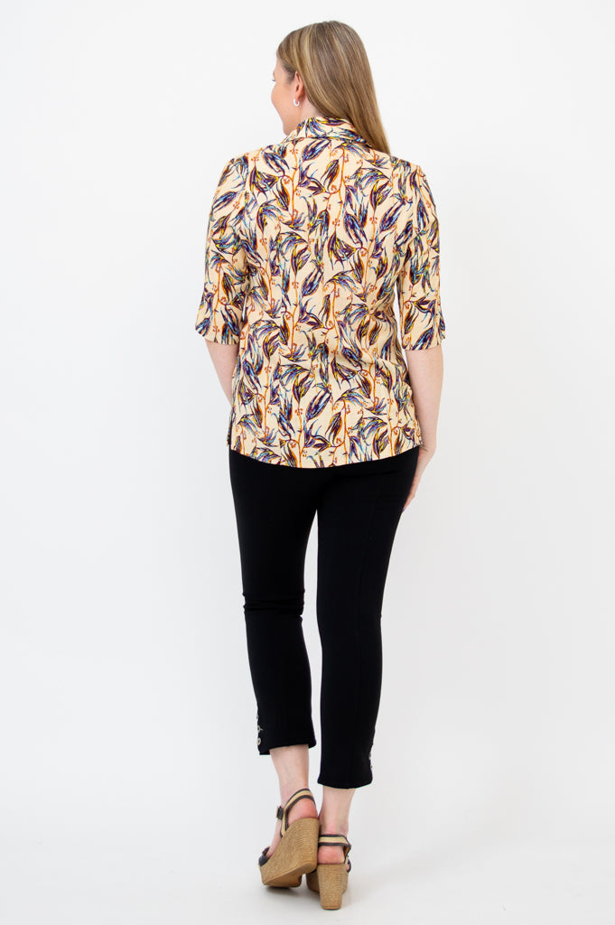 Lorine Blouse for Women - Alma Style Linen Bamboo Blend Top - Perfect for Casual Outings & Summer Vacations