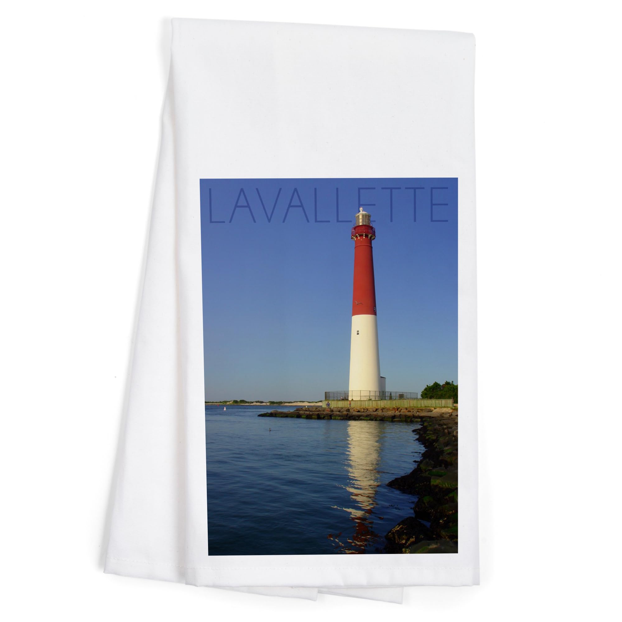 Barnegat Lighthouse Close Up Tea Towel - 100% Cotton Decorative Hand Towel for Kitchen & Home - Perfect for Coastal Decor, Dish Drying & Gift Giving