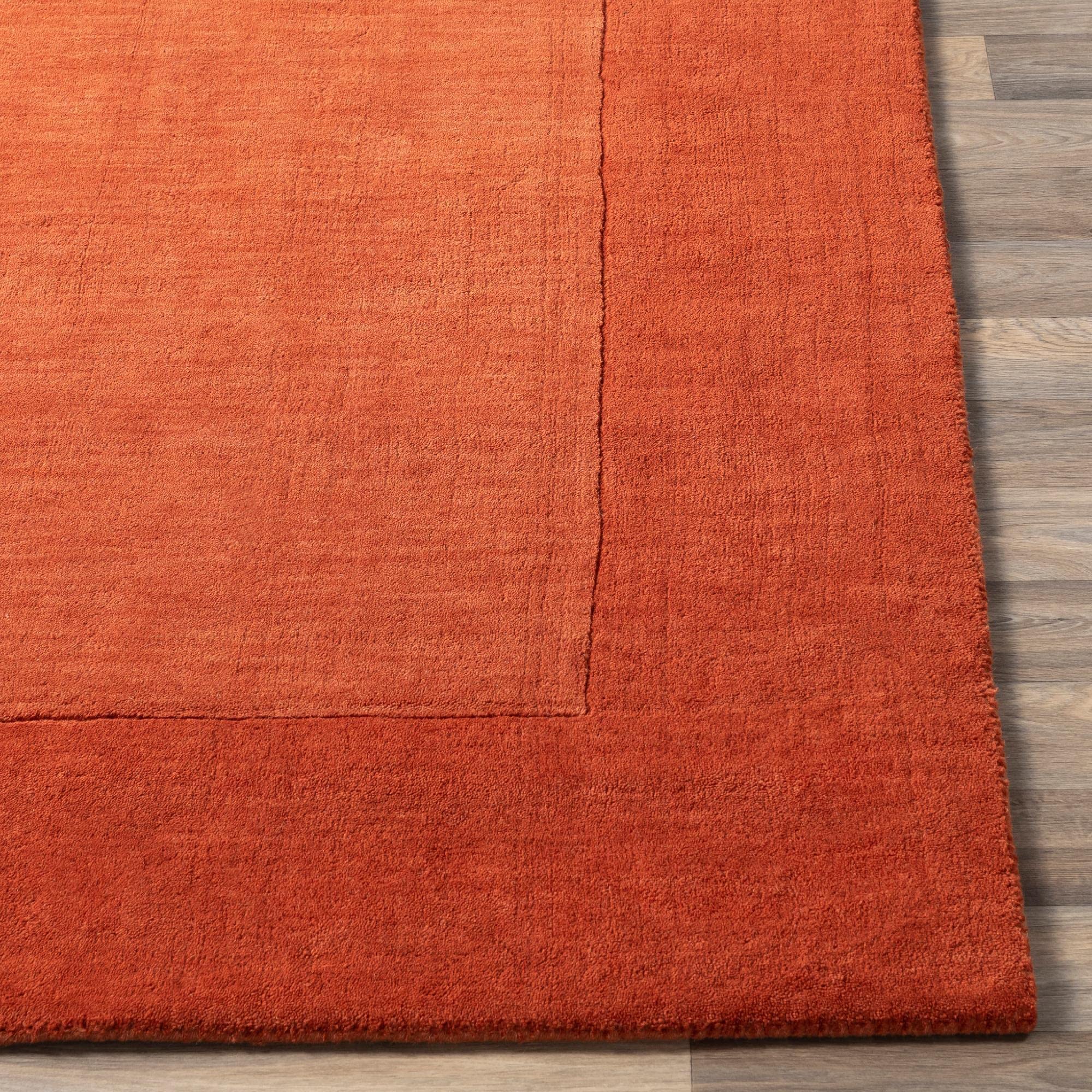 Mark&Day 3x5 Modern Wool Area Rug - Burnt Orange Reims Design for Living Room, Bedroom, Kitchen | Soft & Durable (3'3