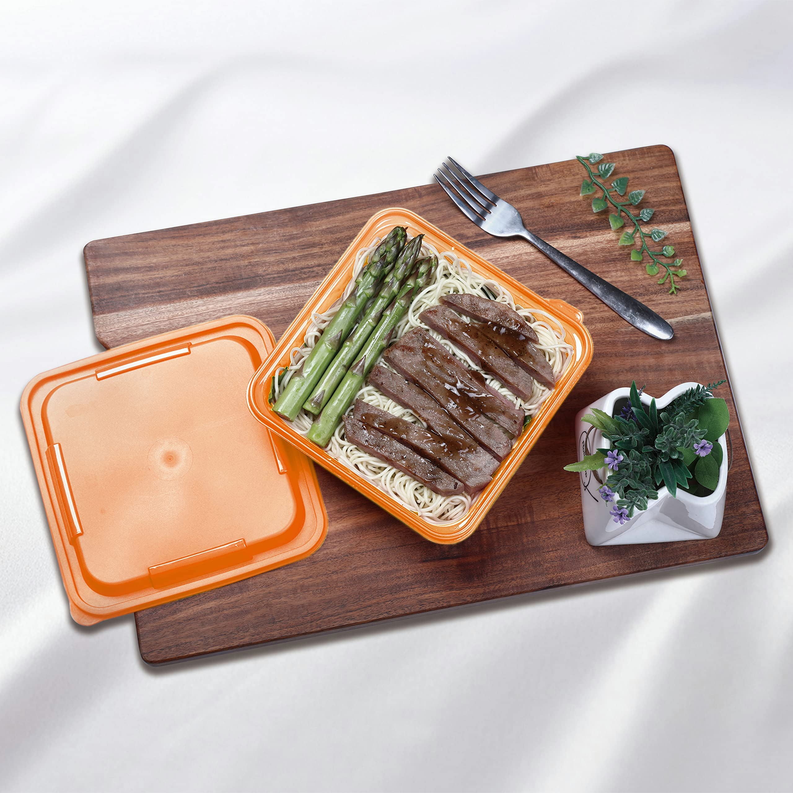 15 Pack Bento Boxes - Plastic Food Storage Containers with Lids, BPA Free Lunch Box for Meal Prep, Microwave & Dishwasher Safe - Perfect for Office Lunch, School Meals & Picnic Food Storage (Square, 34 oz)