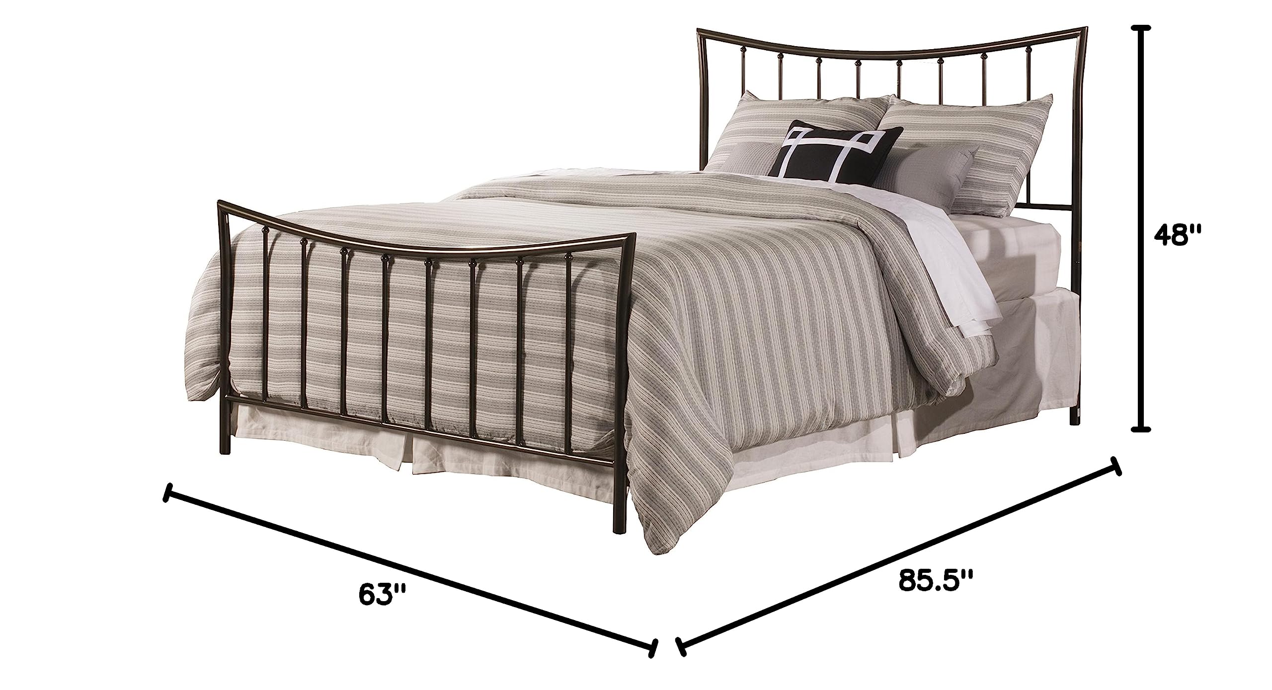 Hillsdale Furniture Edgewood Queen Bed Frame with Rails in Magnesium Pewter - Modern Bedroom Set for Home Decor & Guest Room Upgrade