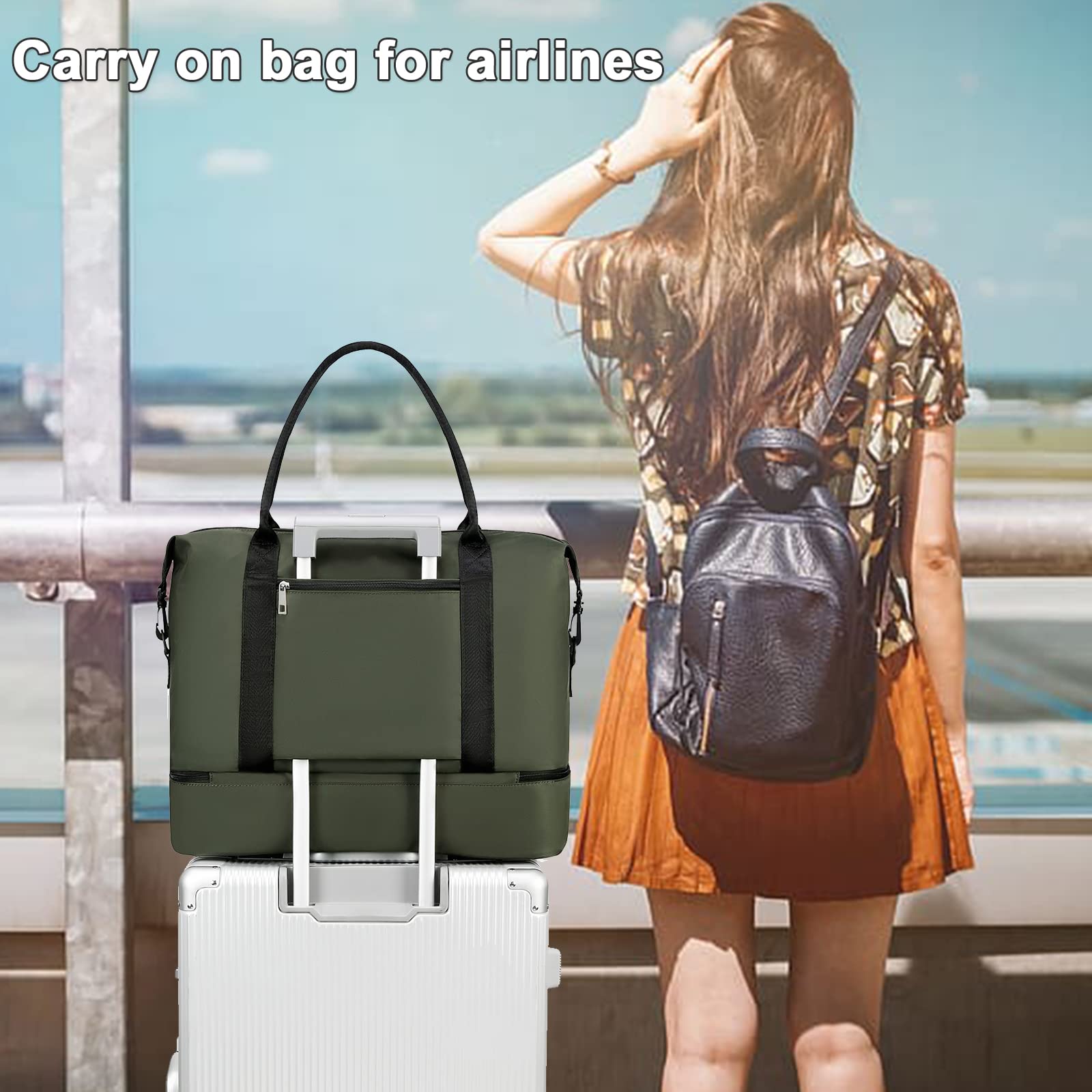 Women's Canvas Travel Weekender Bag - Durable Carry-On Overnight Tote & Duffel Luggage for Beach, Gym, Work & Weekend Getaways | Perfect for Business Trips, Vacation & Daily Commute