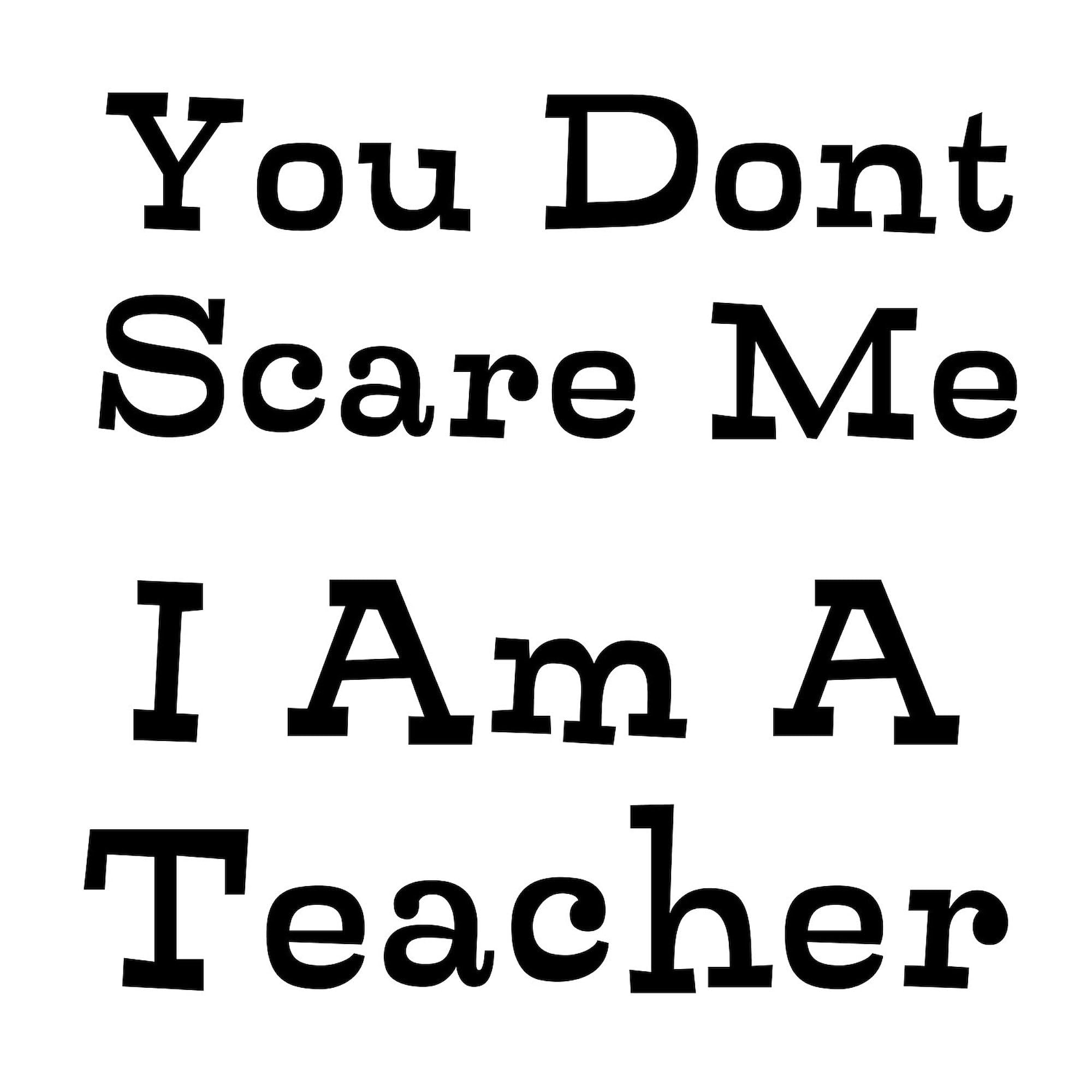 Funny Teacher Sticker - 'You Don't Scare Me I'm a Teacher' Square Bumper Decal for Cars, Laptops & Notebooks - Perfect for Classroom Gifts, Teacher Appreciation & Back to School