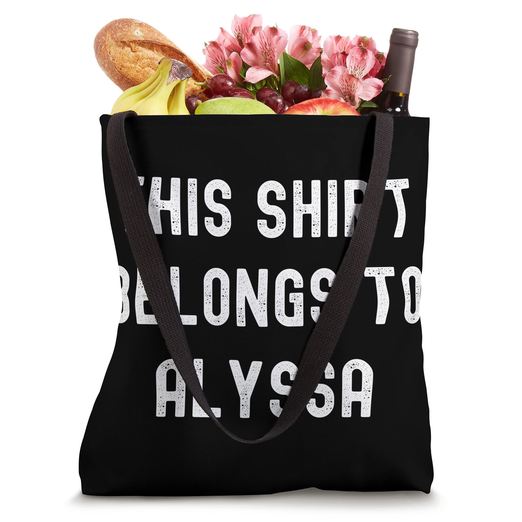 Stylish This Belongs to Alyssa Tote Bag - Durable Canvas Shoulder Bag for Women, Perfect for Work, School, Shopping & Travel Accessories