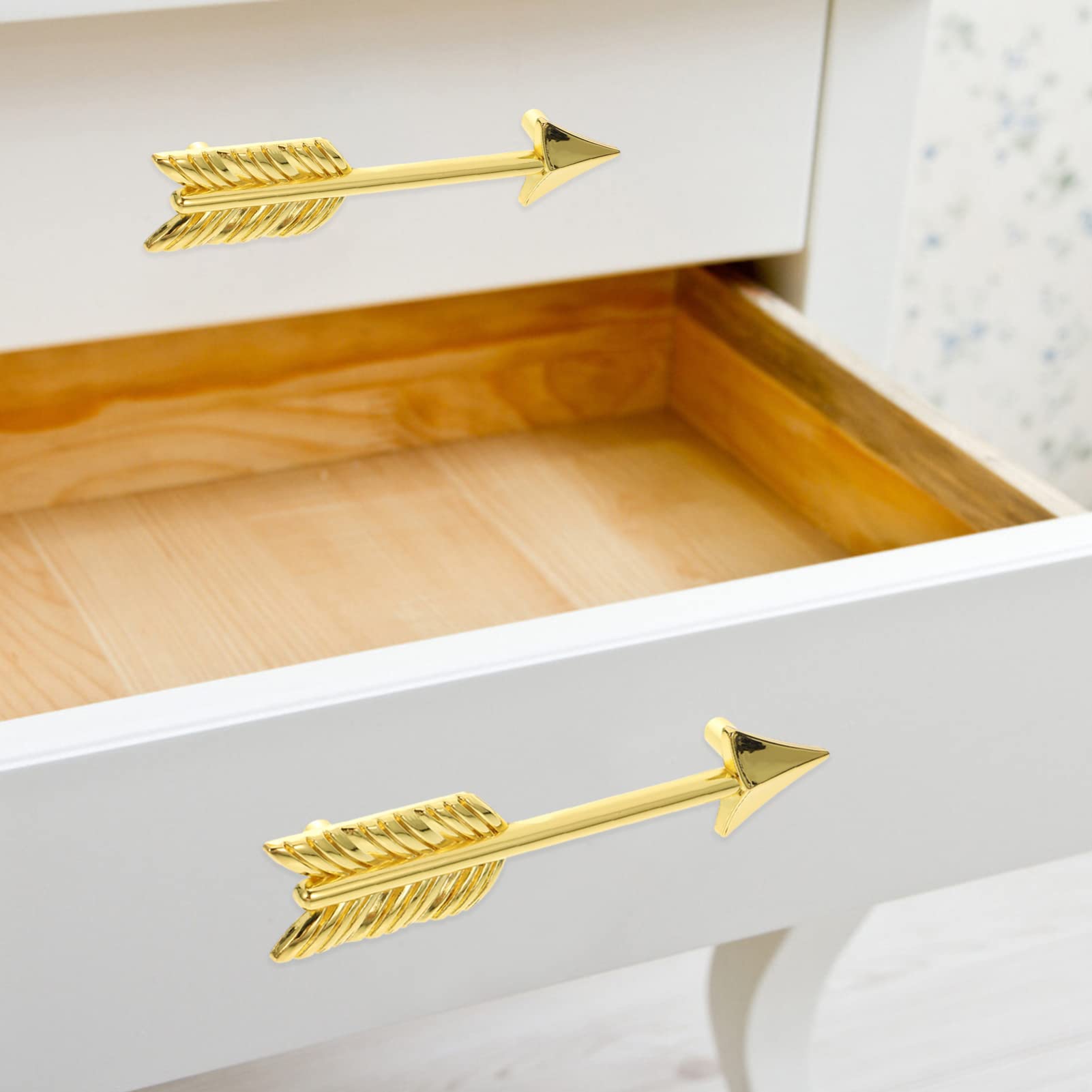 4-Pack Arrow Drawer Handles - Cabinet & Wardrobe Pulls for Cupboards, Closet, Furniture Doors - Modern & Durable Hardware for Home & Office Storage Solutions