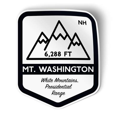Squiddy Mount Washington Vinyl Sticker Decal - 3 Inch Waterproof Decal for Phone, Laptop, Water Bottle, Notebook - Perfect for Outdoor Adventures, Travel Gear & Personalizing Devices