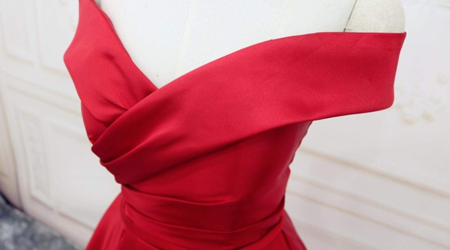 Kivary Long Off The Shoulder Satin V Neck Formal Corset Prom Dress Evening Gown - Elegant Ball Gown for Homecoming, Wedding Guest & Special Occasions