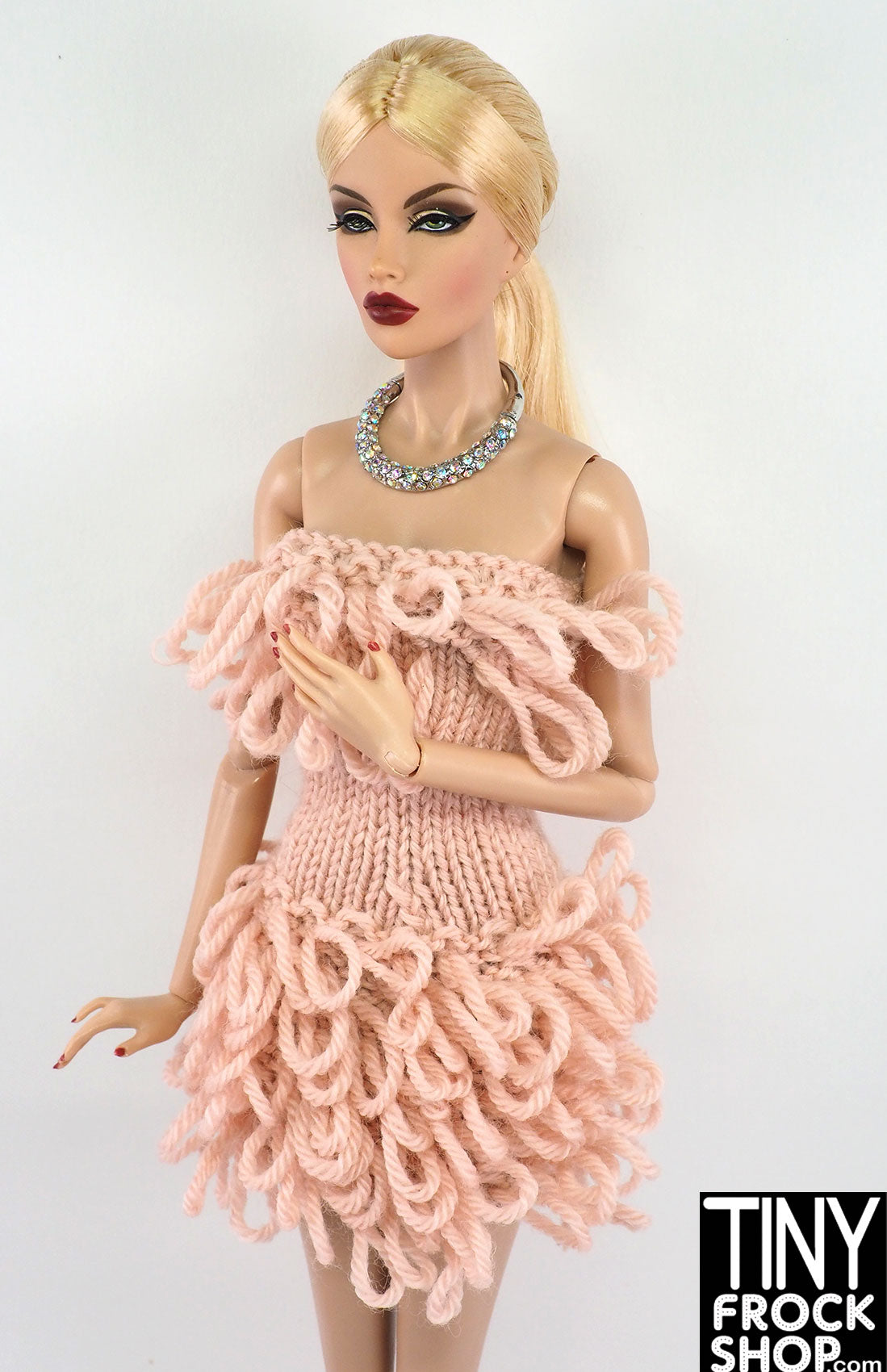 12 Fashion Doll Natalie Dress with Bag by Knits4Dolls - Outfit for 18