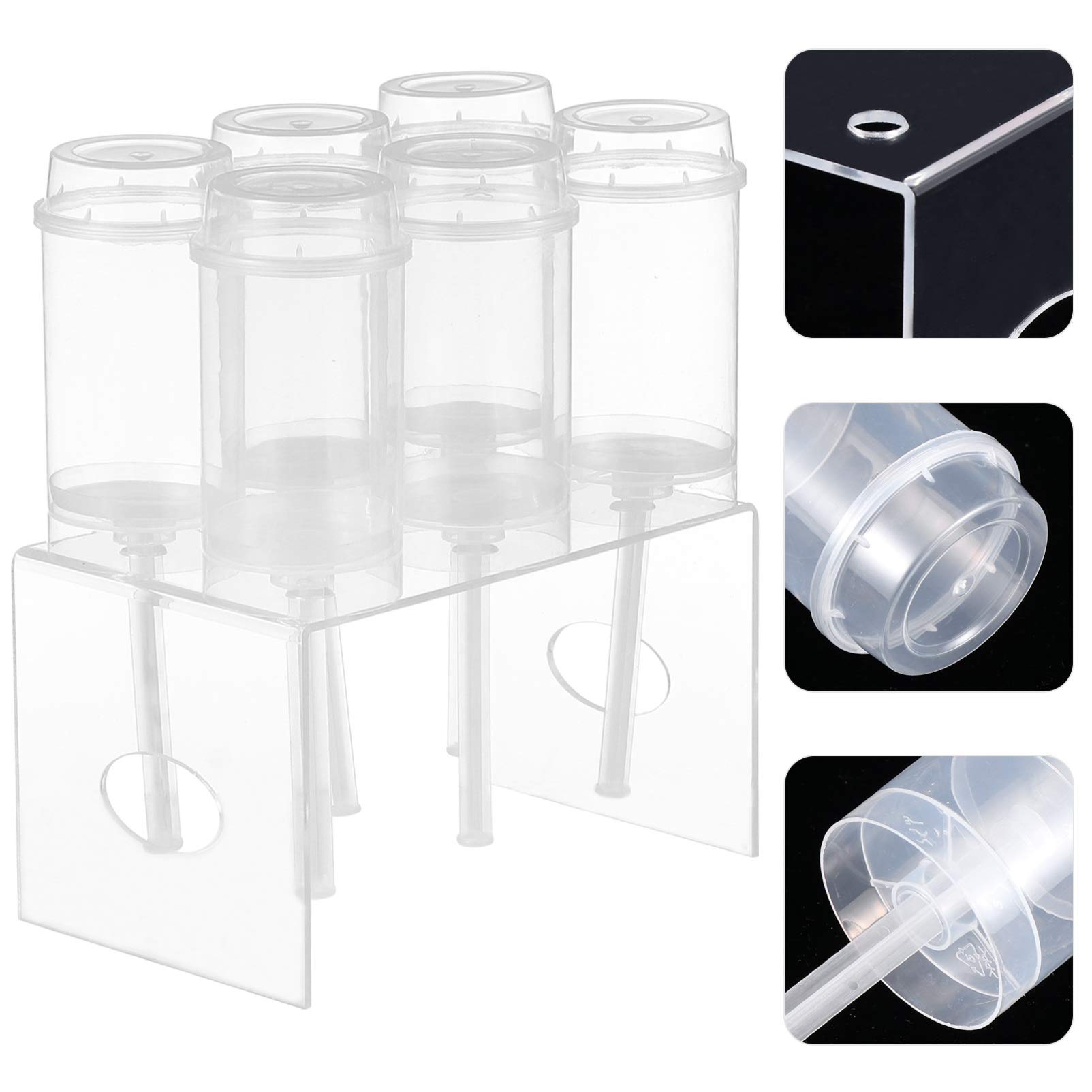 10pcs Clear Acrylic Push-Up Cake Containers with Lids - Perfect for Cake Pops, Cupcakes, Lollipops, and Baby Shower Treats - Reusable Bracket Cake Cups & Test Tube-Style Dessert Holders