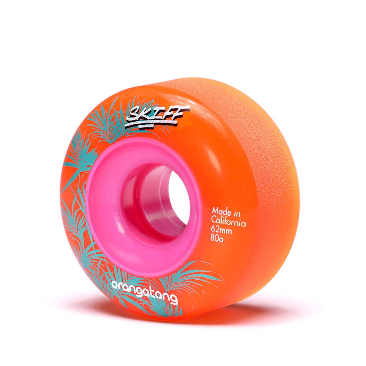 Orangatang Skiff 62mm All-Terrain Skateboard Wheels - Set of 4 - High Performance Cruiser Wheels for Rough Roads & Off-Road Riding - Perfect for Longboards, Cruisers & Commuter Skateboards