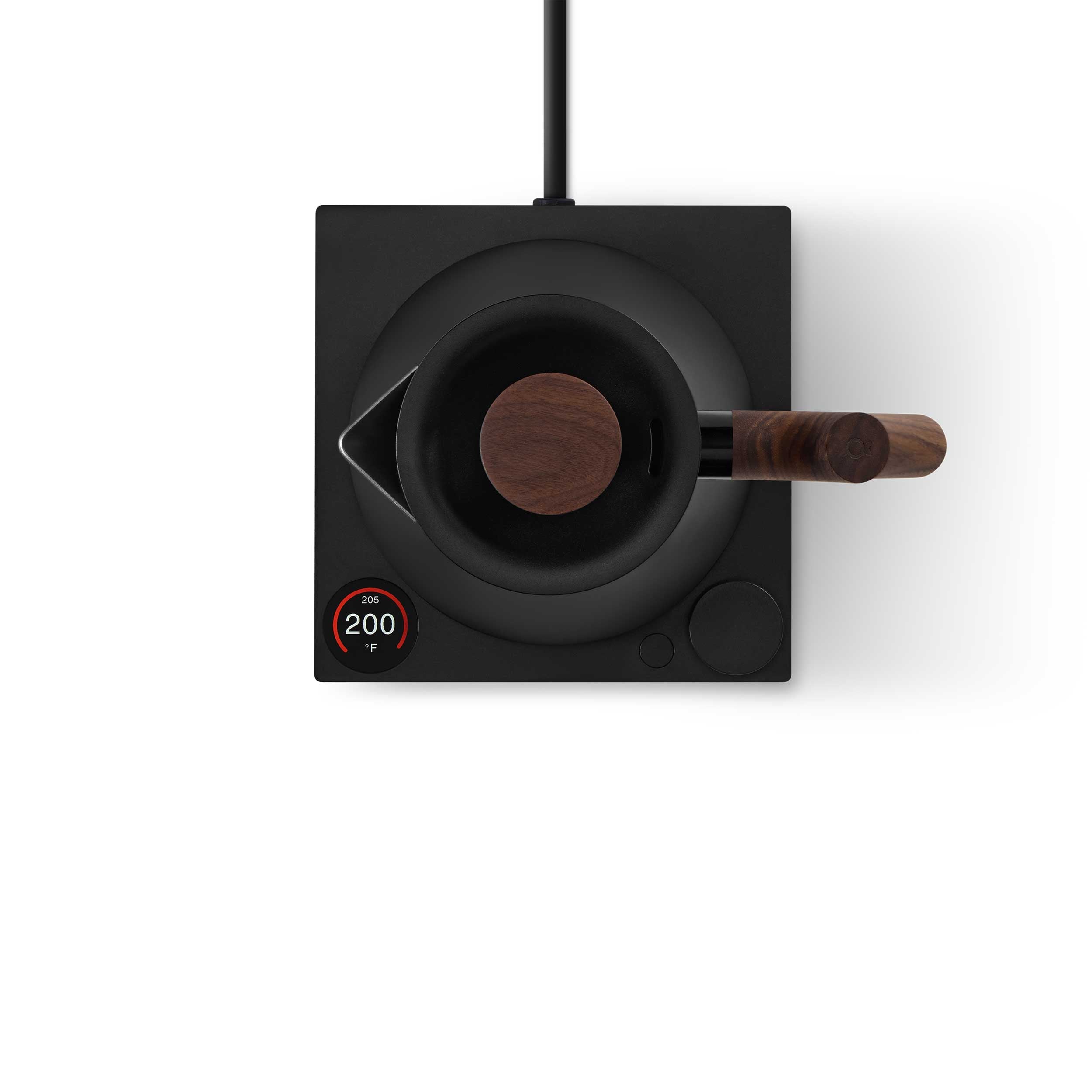 Fellow Corvo EKG Pro Electric Gooseneck Kettle - Matte Black with Walnut Handle - Fast Heating & Precise Pouring for Coffee, Tea & Home Brewing