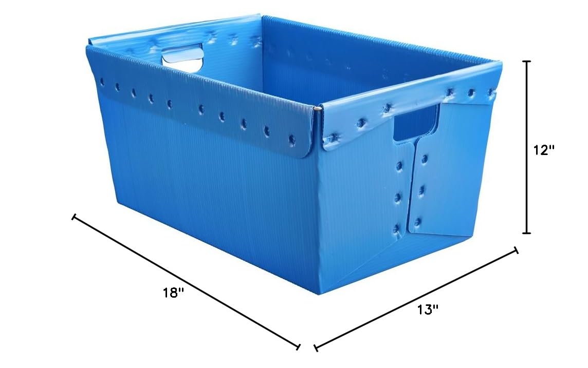 Heavy-Duty Blue Plastic Storage Bins with Lids - Stackable Organizing Containers for Home, Office & Garage - 80 lb Capacity - 23