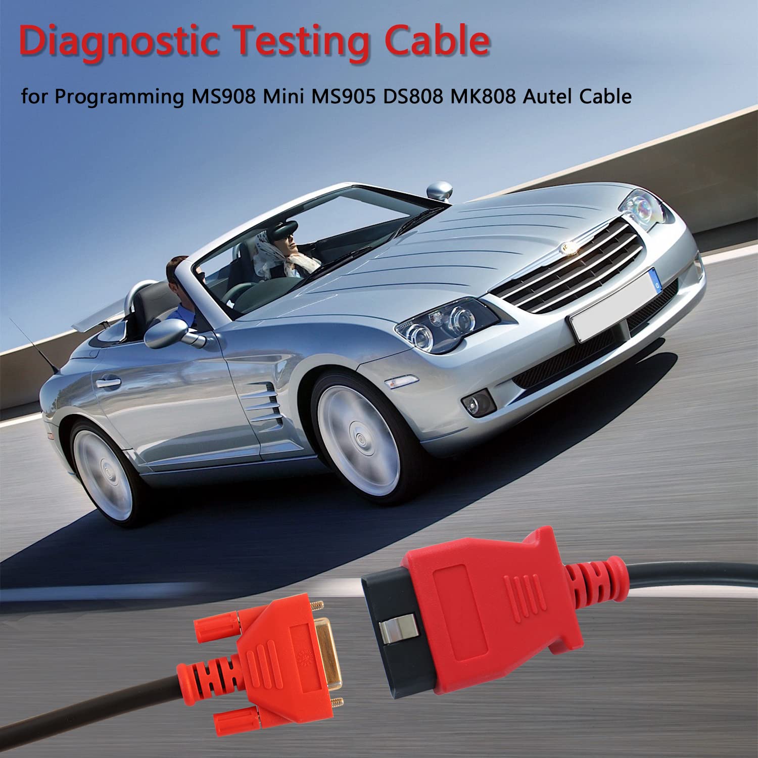 Autel MaxiSys MS908P 16 Pin OBD2 Diagnostic Programming Cable - Premium Test Connector for Vehicle ECU Coding & Scanner Tool (Ideal for Mechanics & Auto Repair Shops)