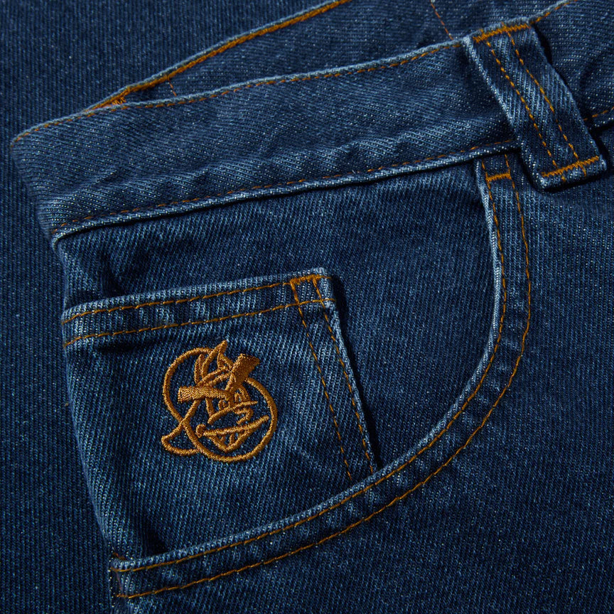 Vintage '93 Polar Denim Jeans for Men - Classic Dark Blue Straight Leg Jeans for Casual Wear & Everyday Outfits