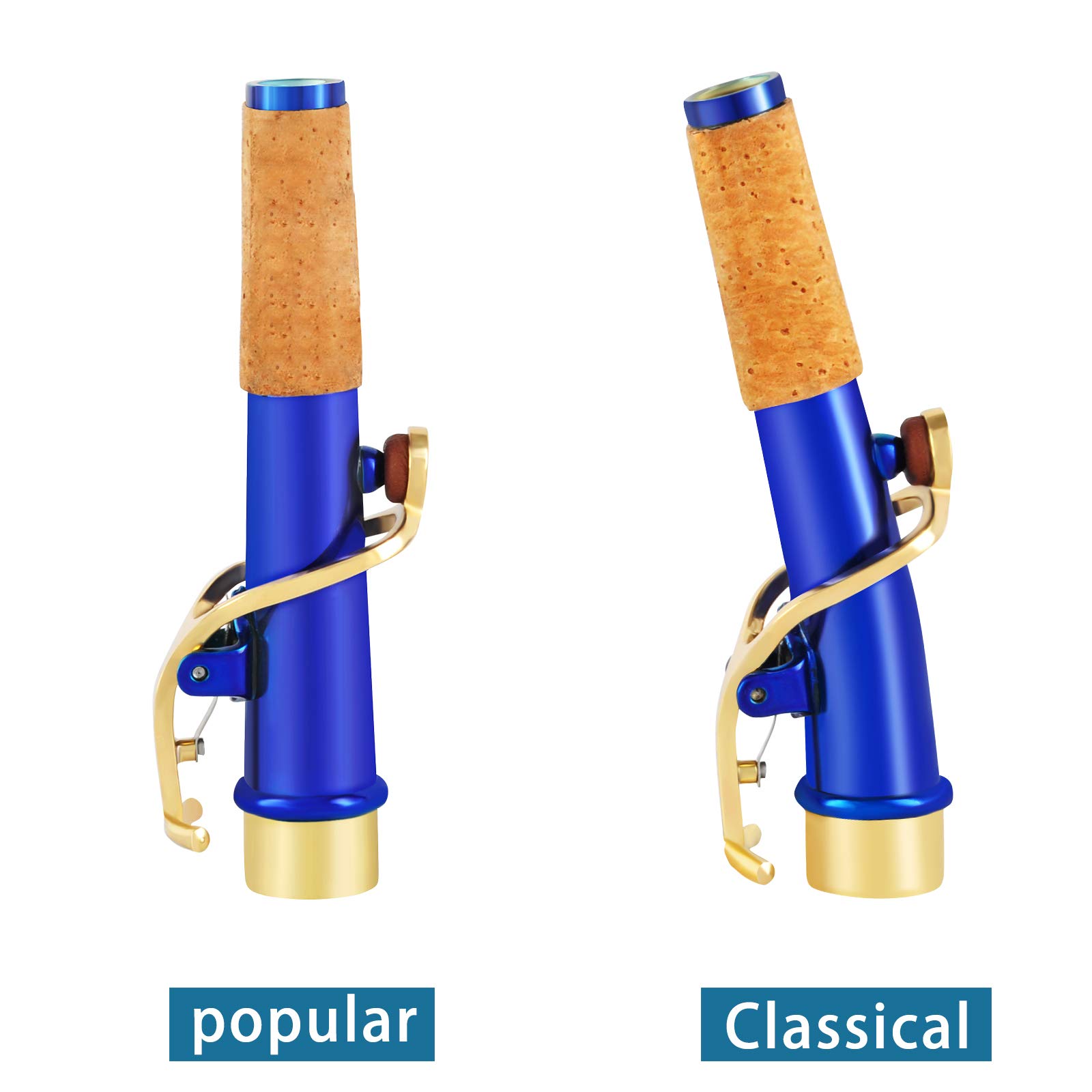 EASTROCK Bb Soprano Saxophone - Professional Straight Blue Sax for Beginners & Intermediate Players - Includes Carrying Case, Mouthpiece, Pads, Reed, Cleaning Kit, Neck Strap & White Gloves - Perfect for School Bands, Jazz Ensembles & Solo Practice