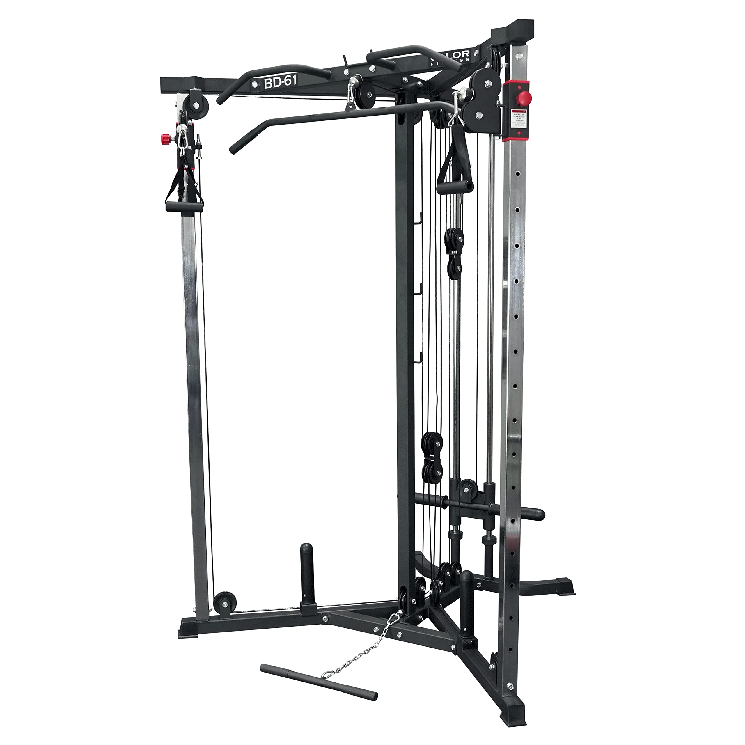 Valor Fitness Cable Crossover Machine - 17 Adjustable Positions with Pull Up Bars & Optional Attachments | 200 lb Plate Loaded Pulley System for Home Gym Strength Training | Perfect for Full-Body Workouts, Muscle Building & Functional Training