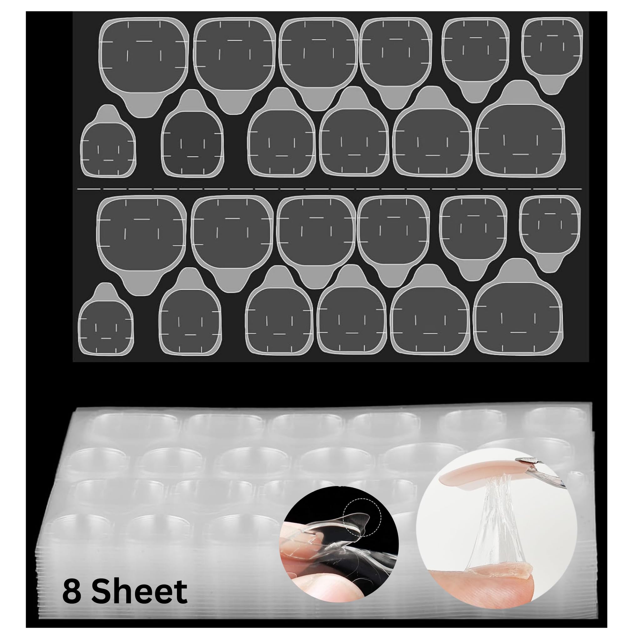 HUDA GIRL 192 Double-Sided Nail Glue Tabs - Super Strong Adhesive for Press On Nails & Nail Art | Long Lasting Hold, Easy Application | Perfect for Salon, Home Manicures & Special Occasions