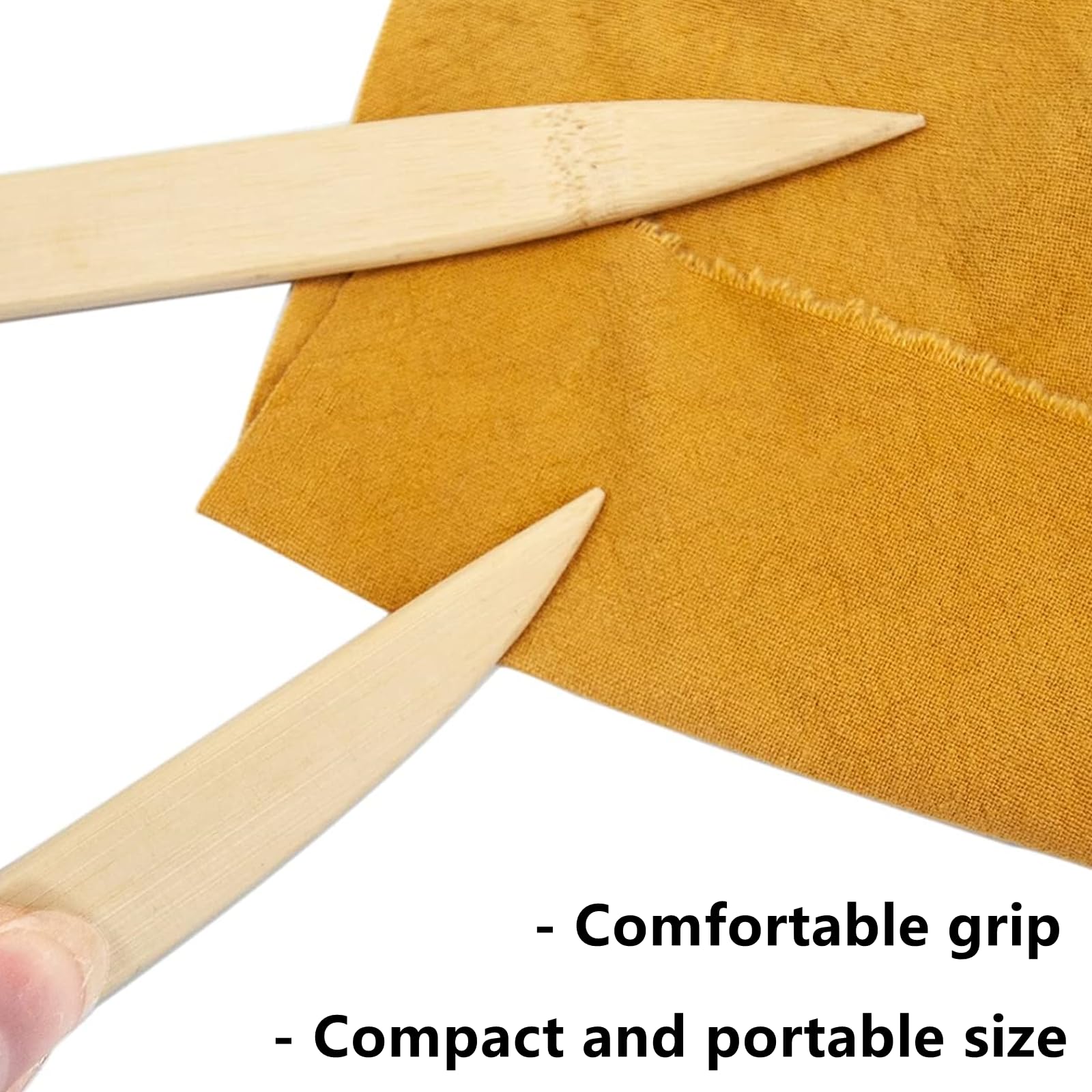 4 Pack Bamboo Point Turner Seam Creaser - Professional Sewing Tool for Quilting, Dressmaking & Crafting - Perfect for Smooth Seams, Pressing Creases & Marking Fabric