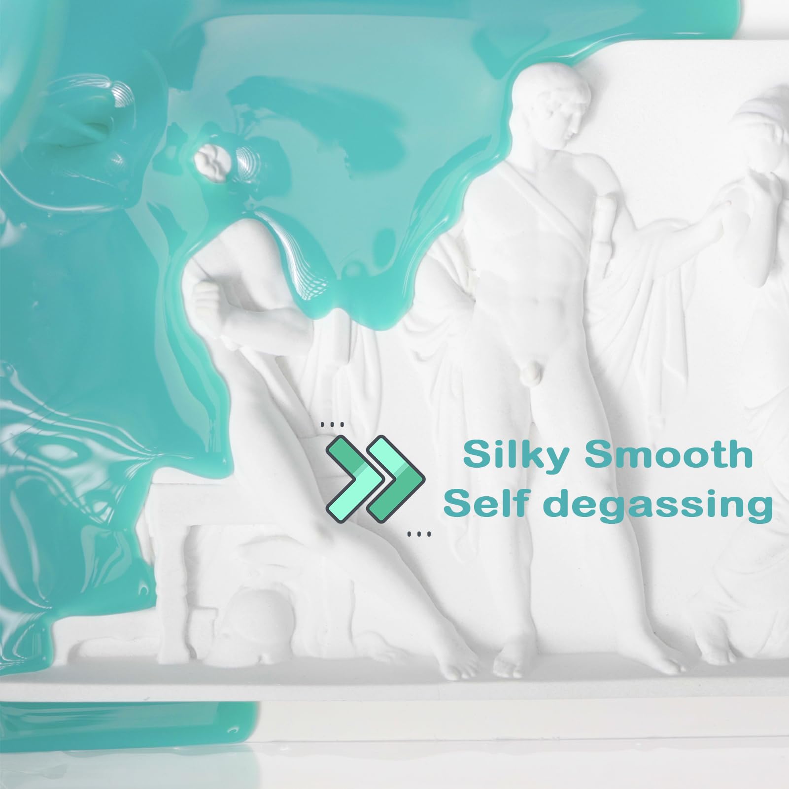 BBDINO 70.56 Oz Super Elastic Liquid Silicone Rubber Mold Making Kit - 1:1 Volume Ratio for DIY 3D Resin Casting, Jewelry, Soap & Candle Molds - Jade Green Food Safe Silicone for Arts & Crafts Projects