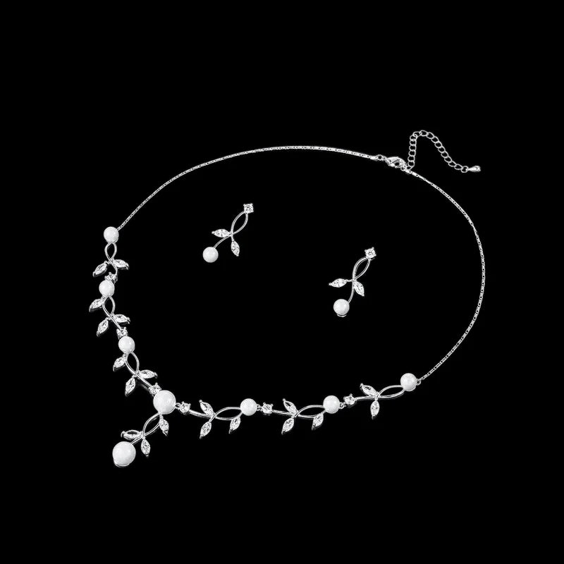 Elegant Bridal Wedding Jewelry Set with Pearls & Crystals - A9056 | Perfect for Brides, Bridesmaids & Formal Occasions