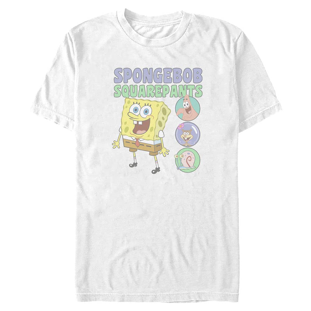 SpongeBob SquarePants Men's Big & Tall Short Sleeve Graphic T-Shirt - Nickelodeon Cartoon Character Tee for Casual Wear & Fan Gifts