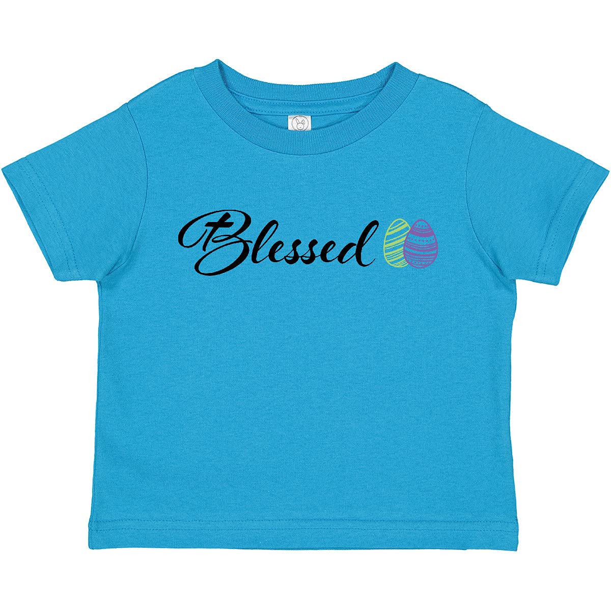 Easter Blessed Toddler T-Shirt - Green & Purple Eggs for Holiday Fun