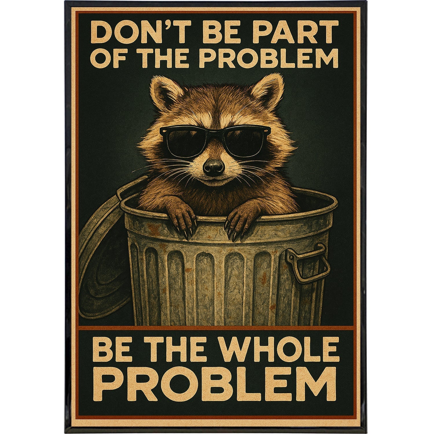 Be the Whole Problem Motivational Poster - Inspirational Wall Art for Office, Home & Classroom Decor - Funny Sarcastic Quote Print for Work & Study Spaces