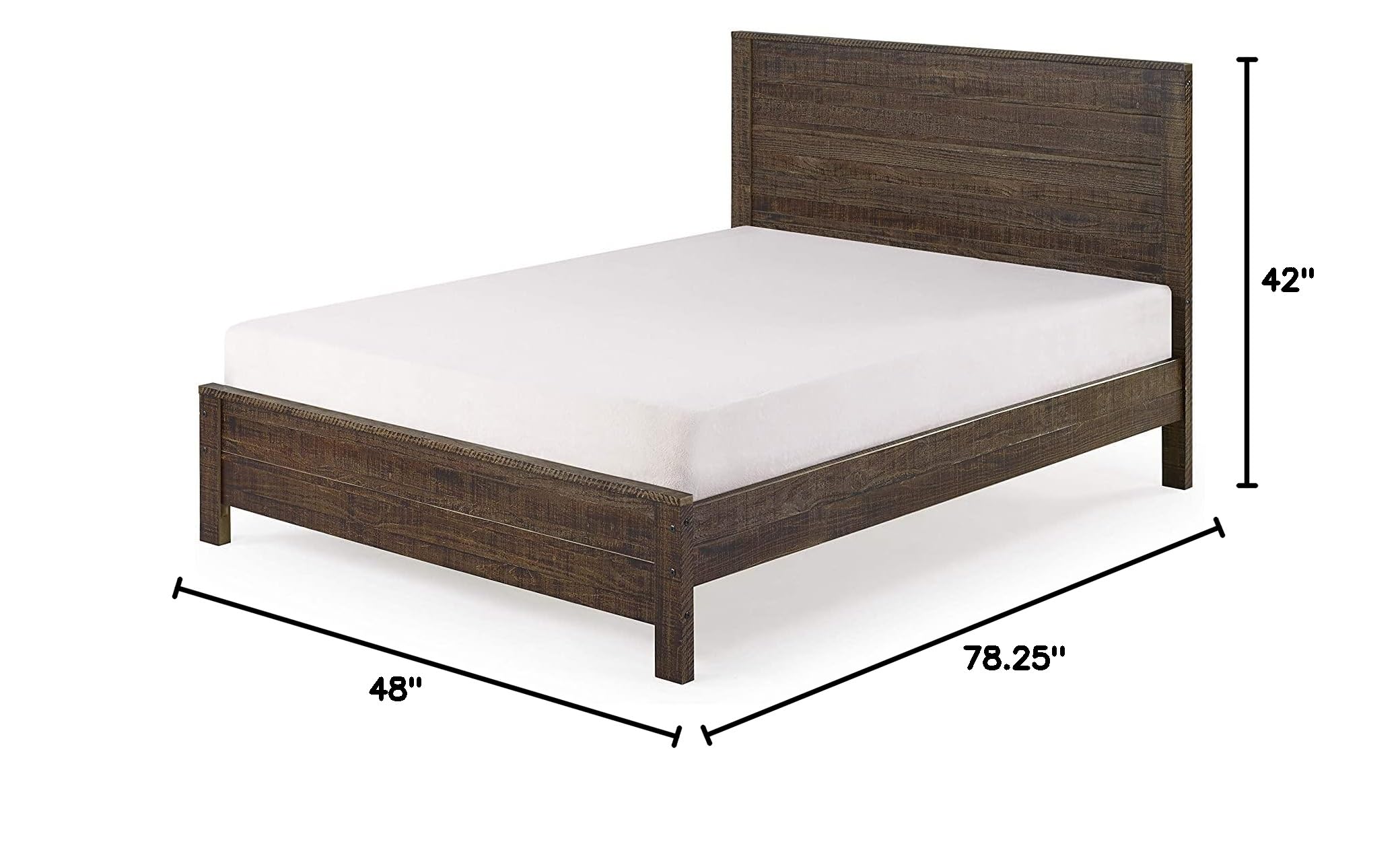 Albany Solid Wood Twin Bed Frame with Headboard - Heavy Duty Modern Rustic Twin Size Bed Frame (Box Spring Required) - Perfect for Kids Rooms, Guest Bedrooms & Farmhouse Style Decor
