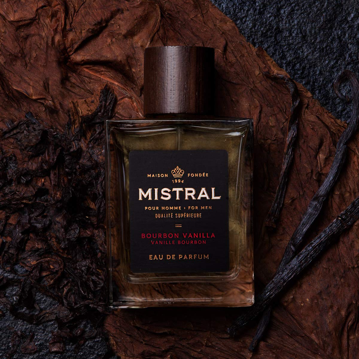 Mistral Men's Cologne for Men - Bourbon Vanilla Fragrance Eau de Toilette, 3.4 Oz, Made in France - Perfect for Date Night, Gifts & Everyday Wear