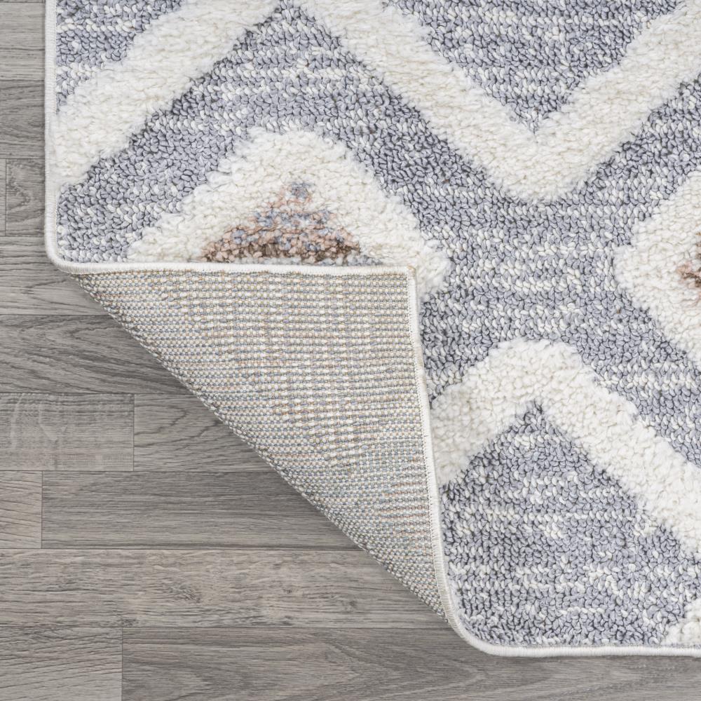 Monique Trellis High Low Area Rug - Soft Modern Boho Chic Carpet for Living Room, Bedroom & Nursery - Non-Slip Floor Mat for Home Decor