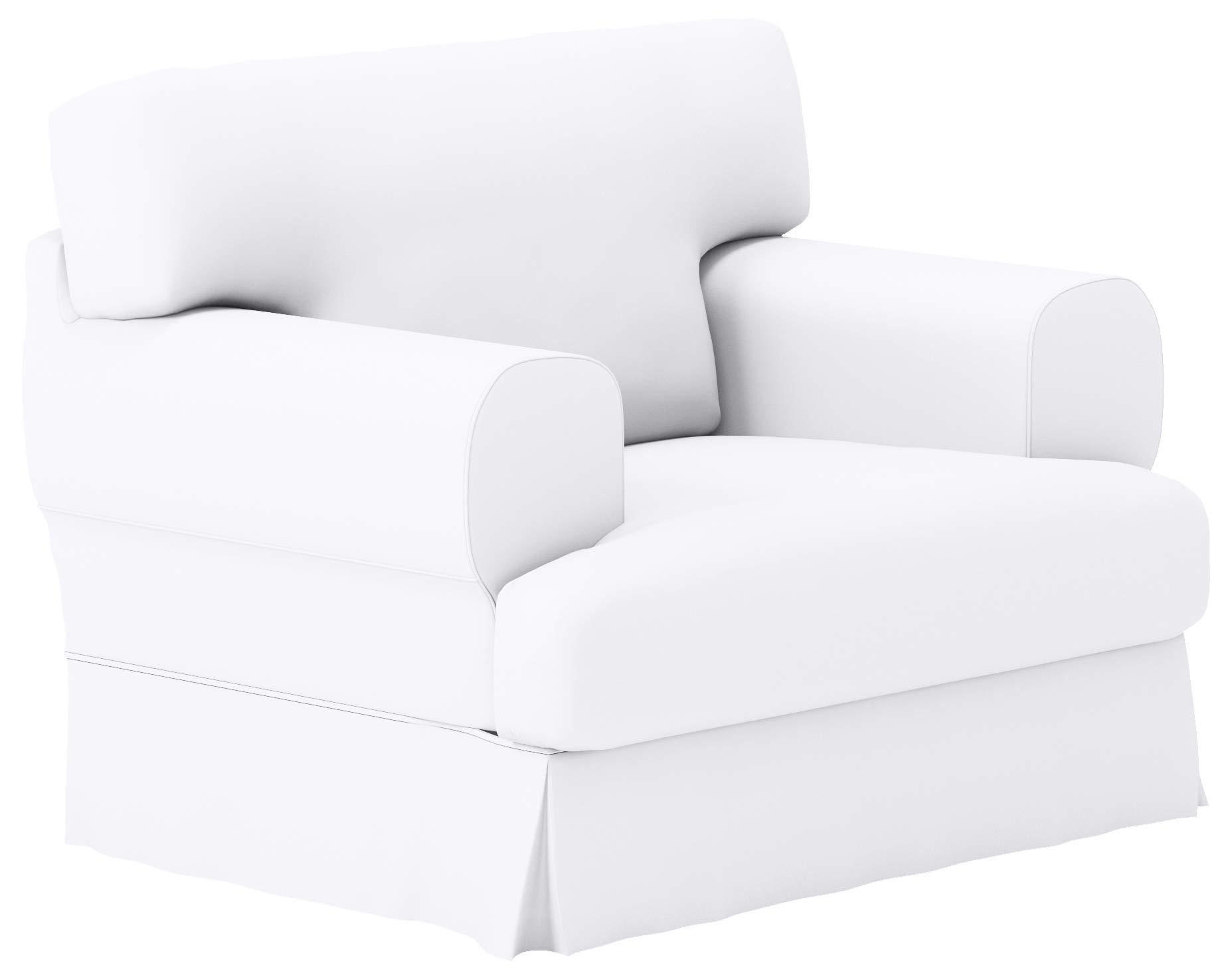 Durable Dense Cotton Hovas Armchair Sofa Cover - Custom Made Replacement Slipcover for IKEA Hovas 1-Seat Chair (White) - Perfect for Living Room, Bedroom & Home Office Decor