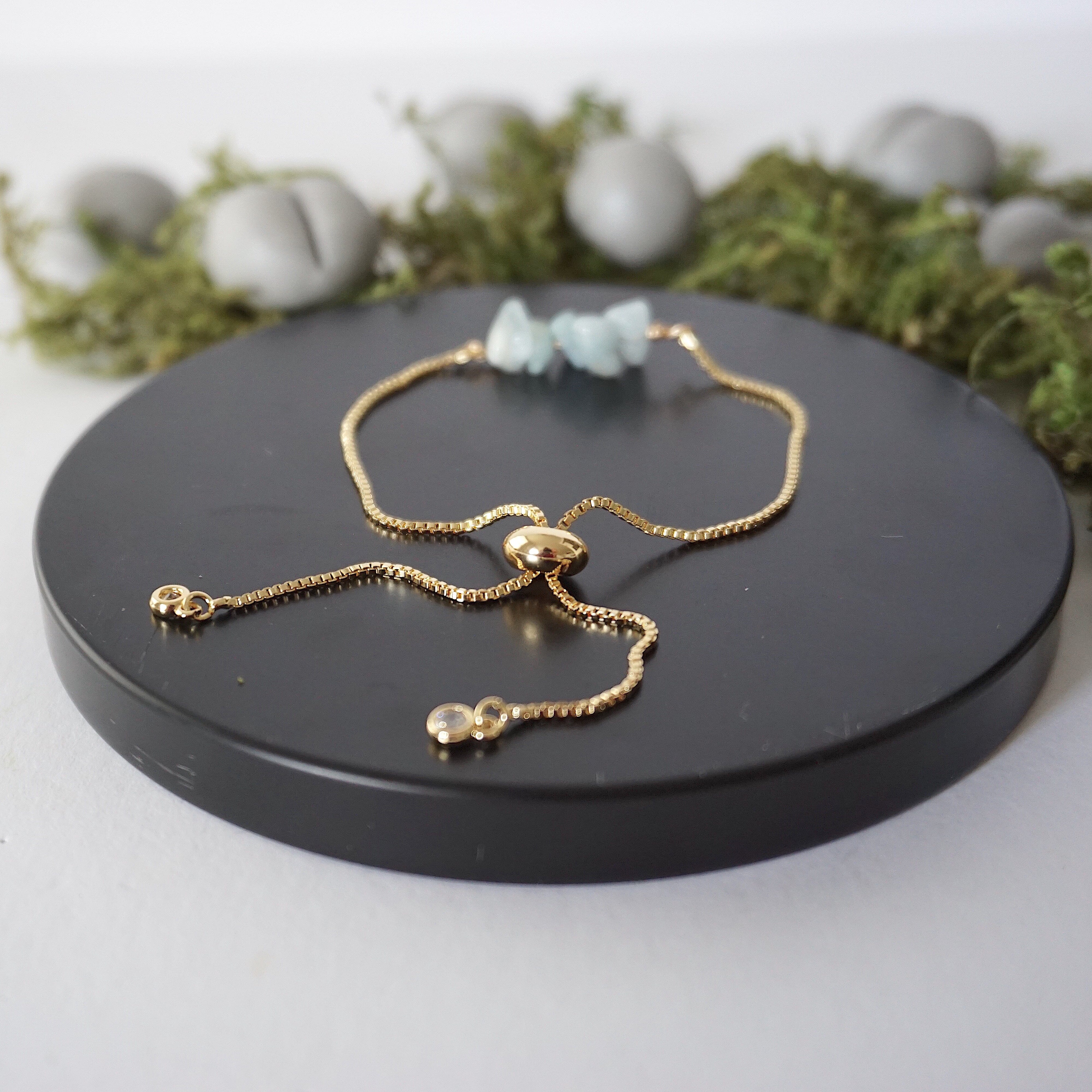 Gold Plated Adjustable Aquamarine Bolo Crystal Bracelet for Women - Elegant Bohemian Jewelry for Parties, Weddings & Everyday Wear