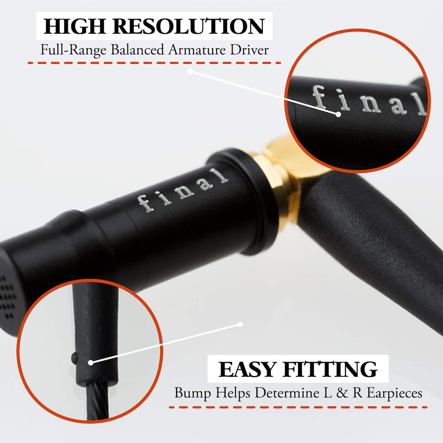 Final Audio F4100 High-Fidelity In-Ear Earphones with Noise Isolation - Perfect for Commuting, Workouts, and Travel