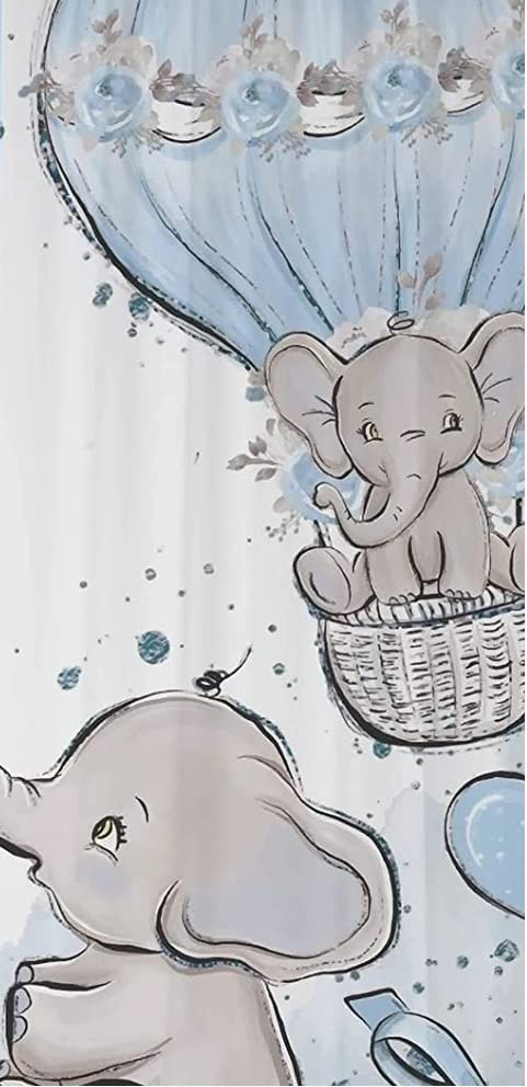 Adorable Elephant & Balloon Nursery Curtains for Baby Boys - 51