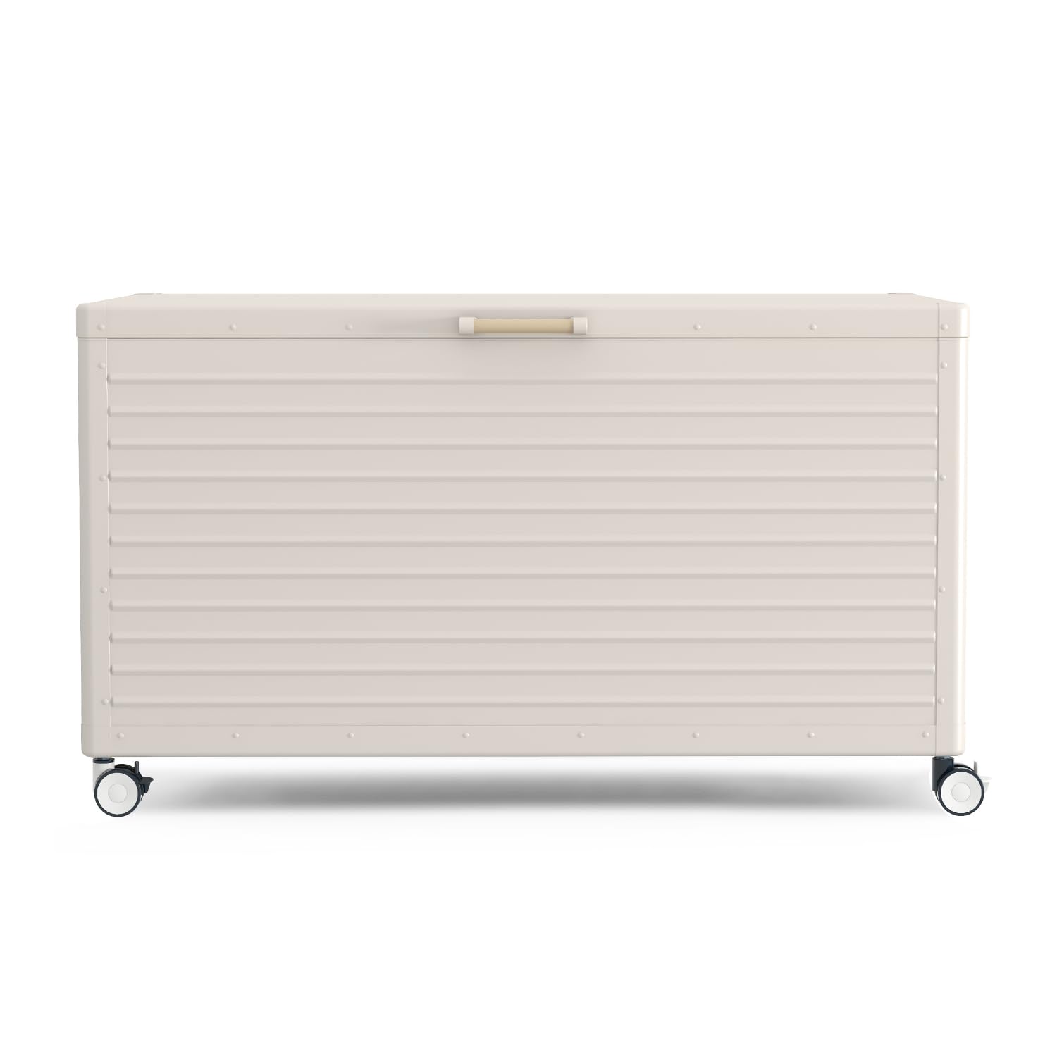 134 Gallon Large Outdoor Deck Storage Box with Wheels & Lockable Lid - Waterproof Patio Furniture Organizer for Garden Tools, Cushions, Pool Toys - Perfect for Backyard, Deck, and Poolside Storage (Latte Brown)