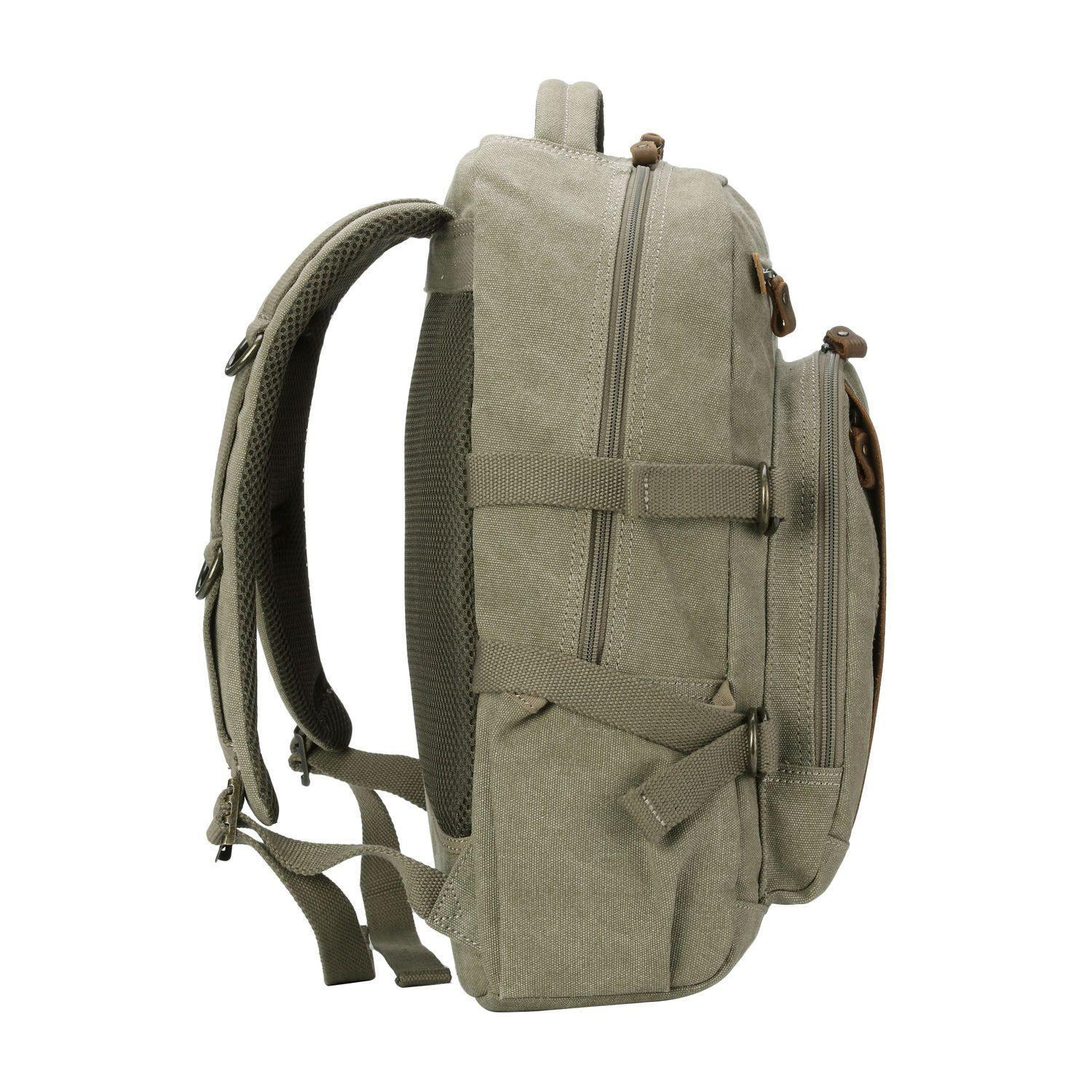 TRP0257 Troop London Classic Canvas Laptop Backpack - Large 15.6 Inch Waterproof Travel Backpack for Men & Women - Perfect for Work, School, College & Business Trips