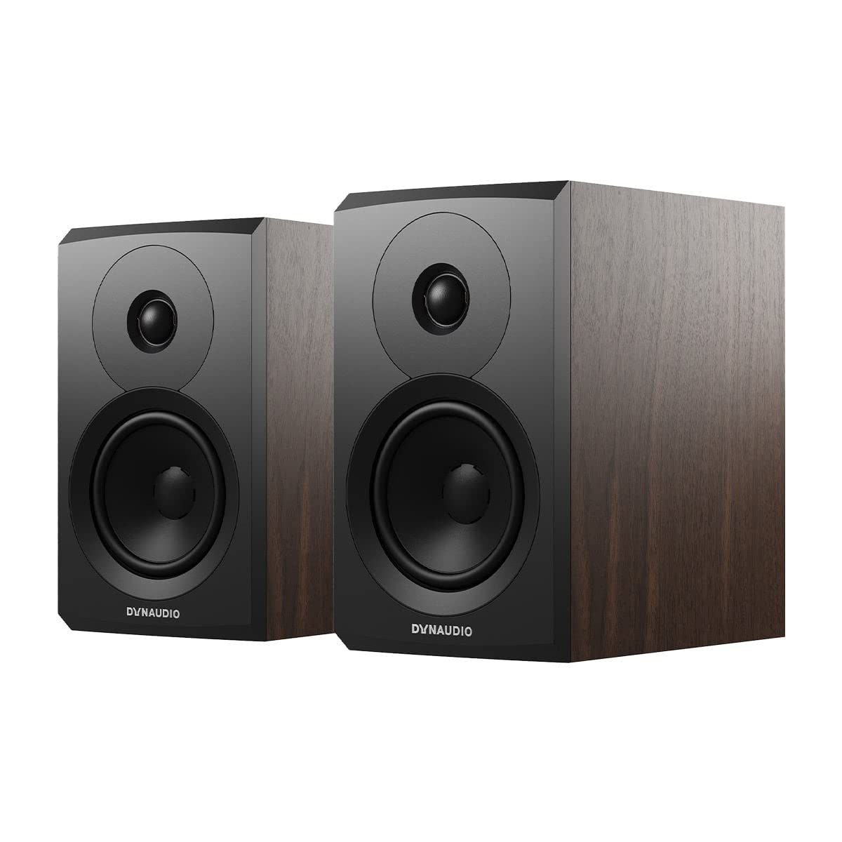 Dynaudio Emit 10 Compact Bookshelf Speakers - Premium Walnut Wood Finish - High-Fidelity Stereo Sound for Home Theater & Music Listening
