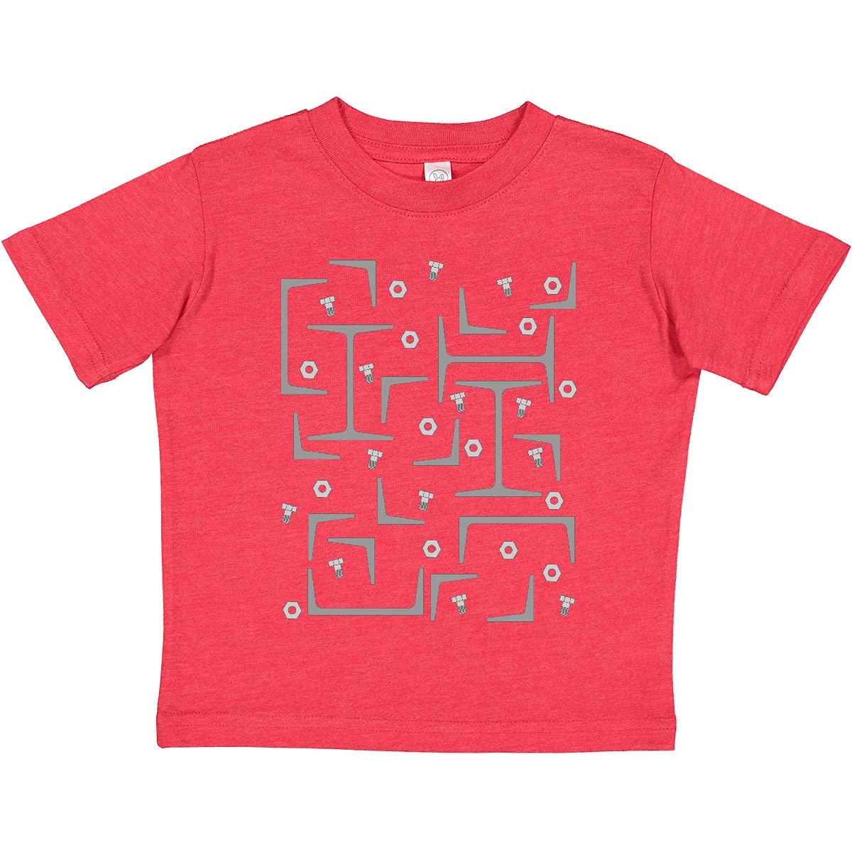 Inktastic Nuts, Bolts, Angles & Gray Steel Beams Toddler T-Shirt - Fun Construction Theme Kids Tee for Playdates & DIY Projects