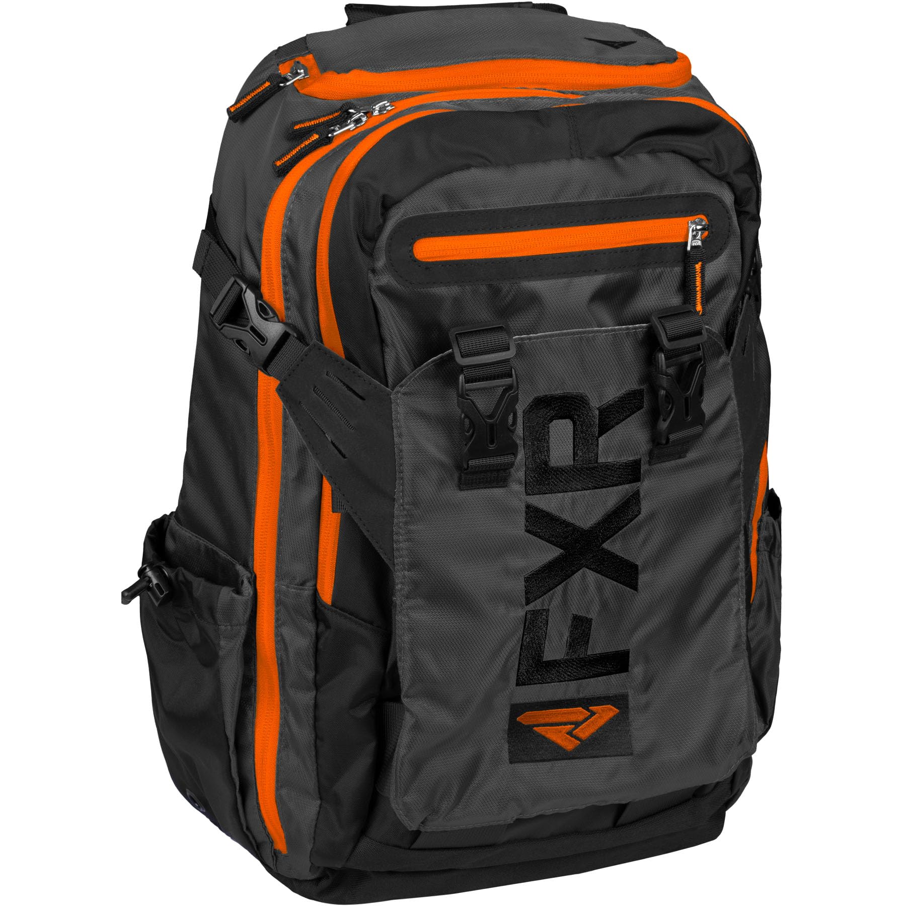 FXR Ride Pack 2025 - Black/Charcoal/Orange Snowmobile Backpack - One Size Fits All - Durable Waterproof Storage for Snowmobile Gear & Outdoor Adventures