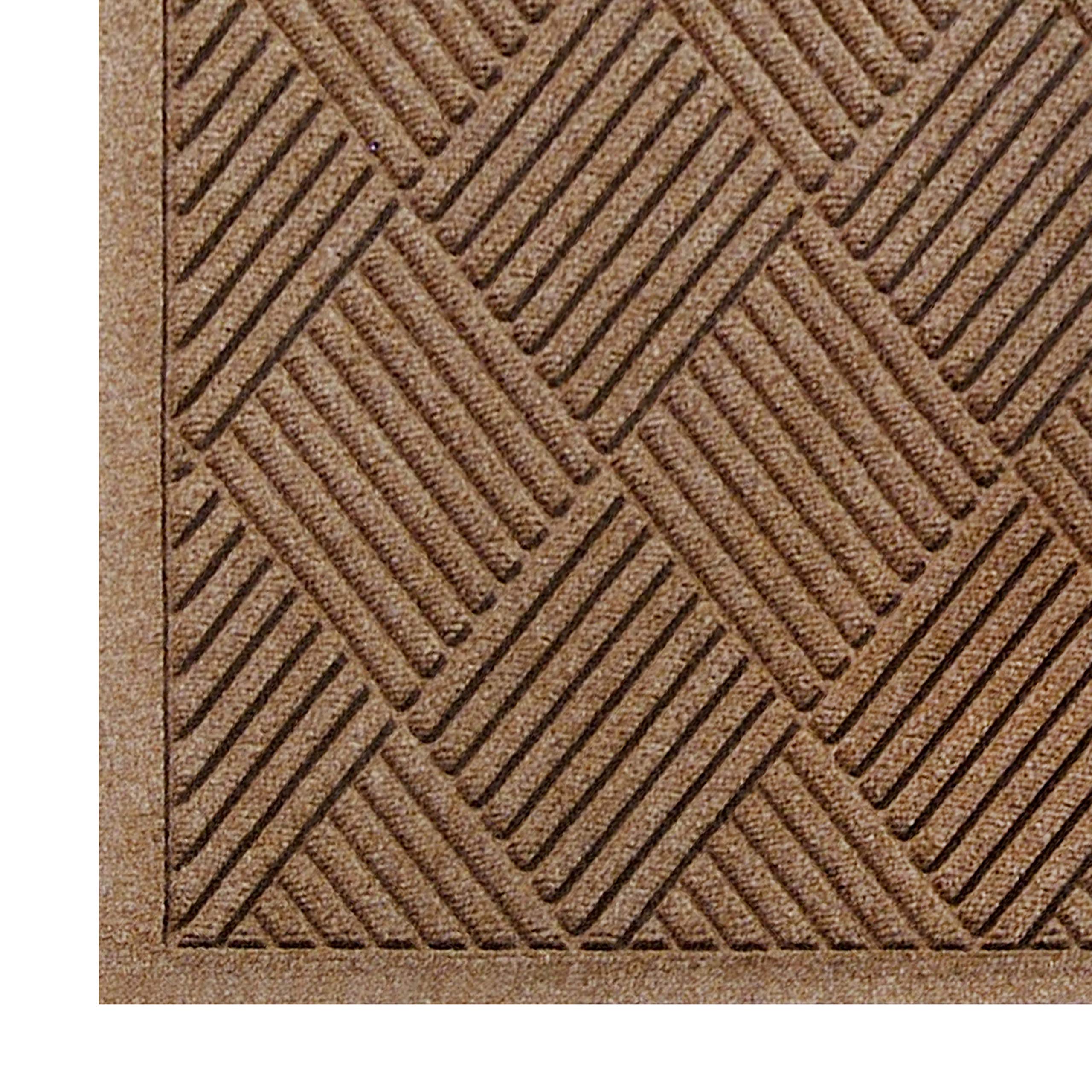 Premium WaterHog Diamond Commercial-Grade Entrance Mat with Fabric Border – Indoor/Outdoor Quick-Drying Stain-Resistant Doormat (Medium Brown, 4' x 6') for Office, Home, and High-Traffic Areas