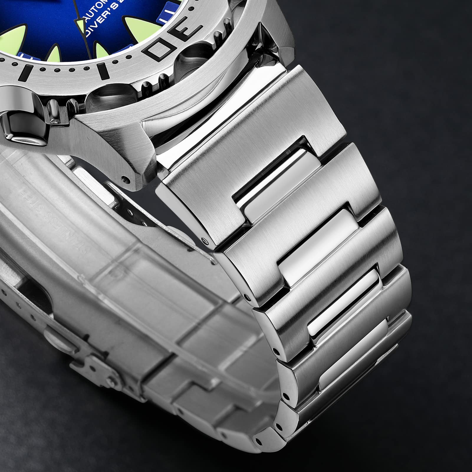 ADDIESDIVE Men's Automatic Diver Watch - 200M Water Resistant Stainless Steel Case with Scratch-Resistant Sapphire Crystal - Perfect for Swimming, Diving & Everyday Wear