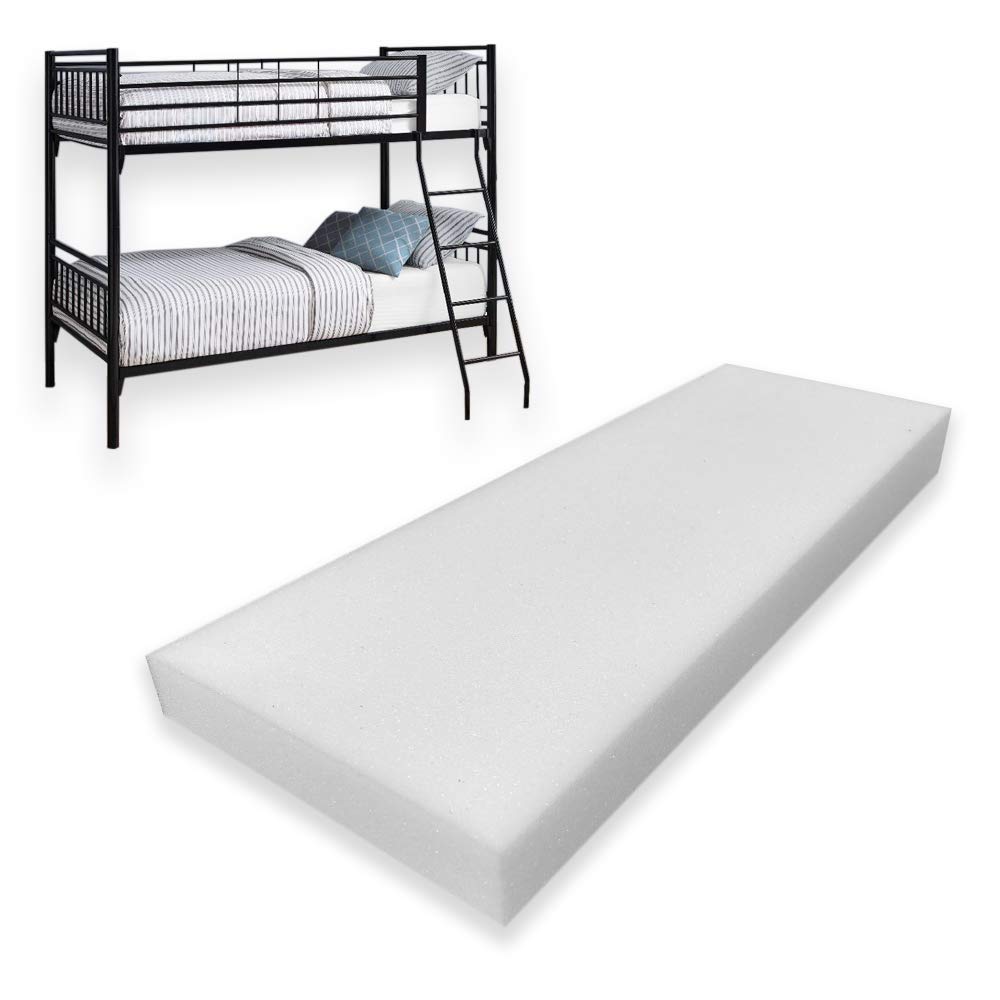 Foamma 4 Inch Twin XL High Density Foam Bunk Bed Mattress Replacement - CertiPUR-US Certified, Made in USA (Cover Not Included) - Perfect for Dorms, Bunk Beds & Space-Saving Sleep Solutions