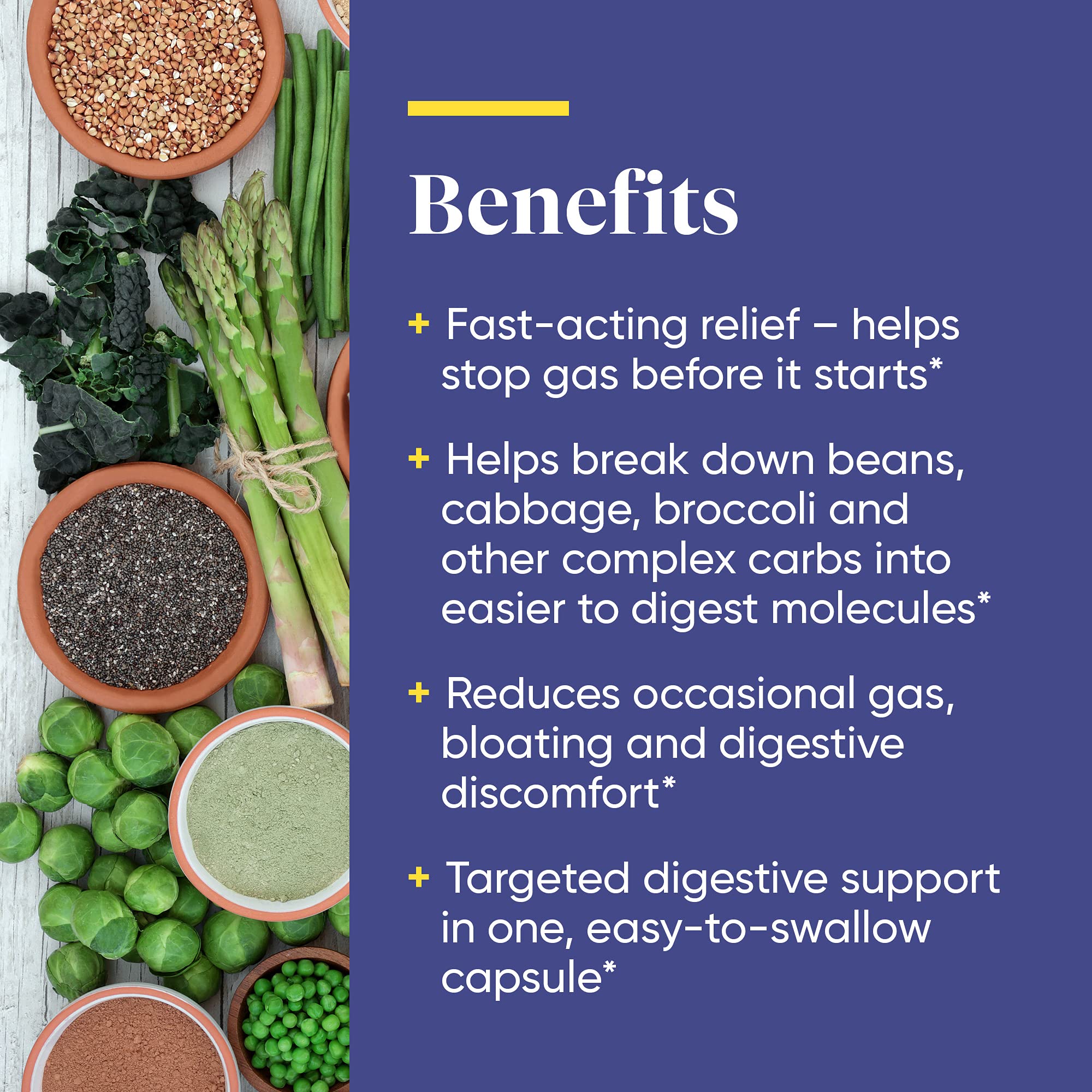Enzymedica BeanAssist Digestive Enzyme Supplement - 30 Capsules for Gas & Bloating Relief - Supports Healthy Digestion of Beans & Legumes | Perfect for Vegan, Vegetarian & Keto Diets