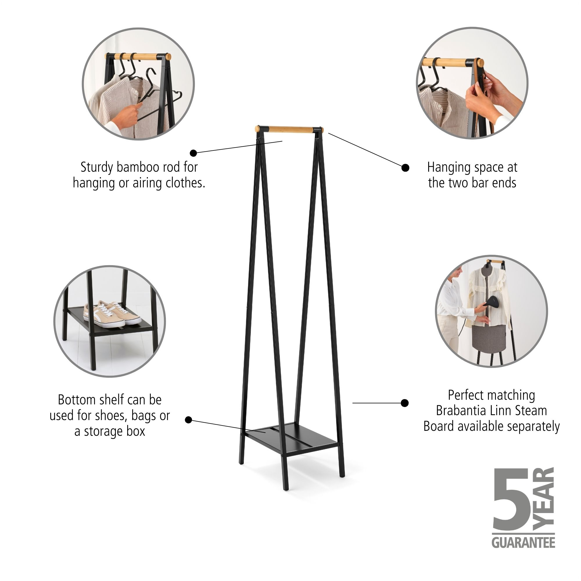 Compact Linn Clothes Rack - Space-Saving Wardrobe Organizer for Bedroom, Closet & Laundry Room | Foldable Garment Storage Solution for Small Spaces