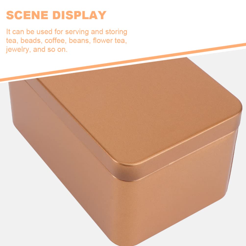 Jojofuny 2-Pack Golden Metal Tins - Airtight Empty Tinplate Containers for Tea, Coffee, Spice & Candy Storage | Perfect for Kitchen Organization, Gift Packaging & DIY Crafts