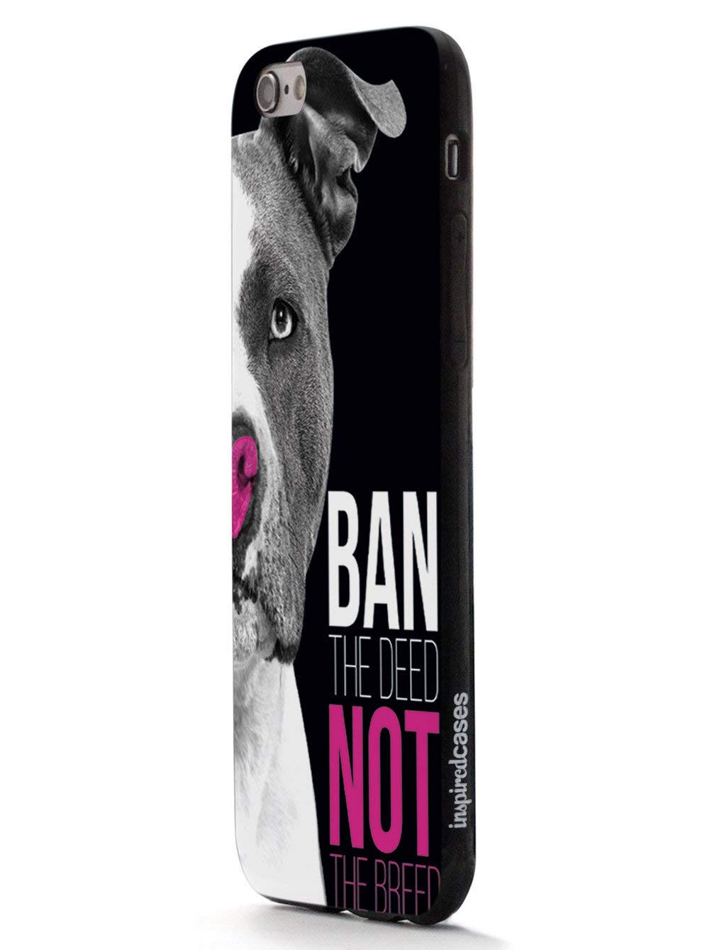 Inspired Cases - iPhone 8 Plus Case - 3D Textured Protective Cover for Apple iPhone 8 Plus - Ban The Deed Not The Breed Pitbull Design - Shockproof & Anti-Scratch Phone Case for Everyday Use, Work & Travel