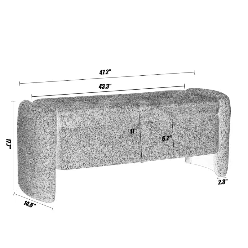 Oval Upholstered Storage Ottoman with Large Capacity - Chenille Fabric Bench for Living Room, Bedroom & Entryway - Cream White Storage Seat for Home Organization & Extra Seating