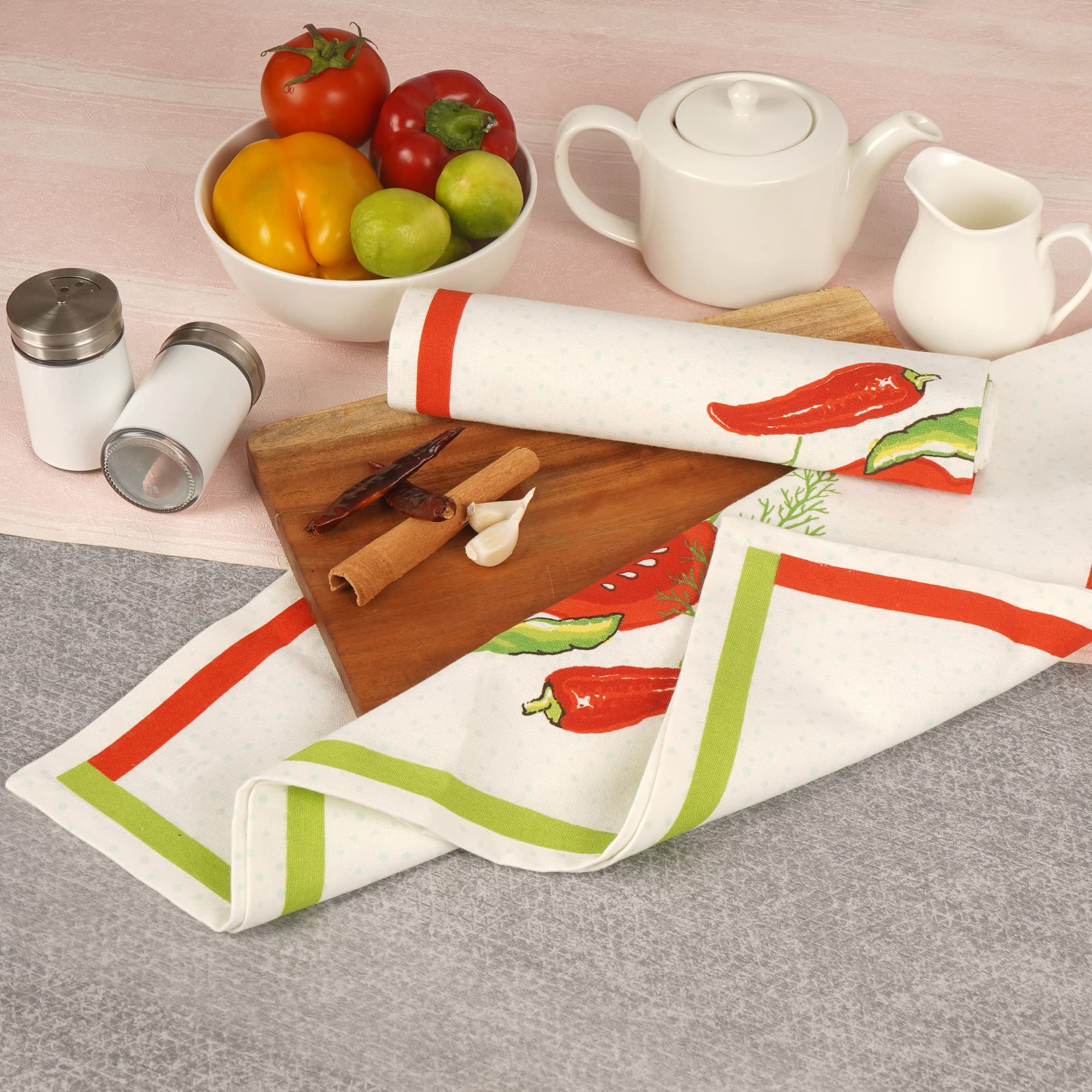 Premium Cotton Kitchen Towels Set of 6 - Super Absorbent & Soft for Cooking, Cleaning & Drying Dishes